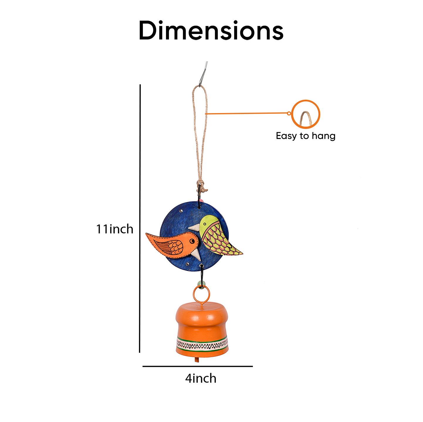 Windchime Wooden Bird Small (11x4)