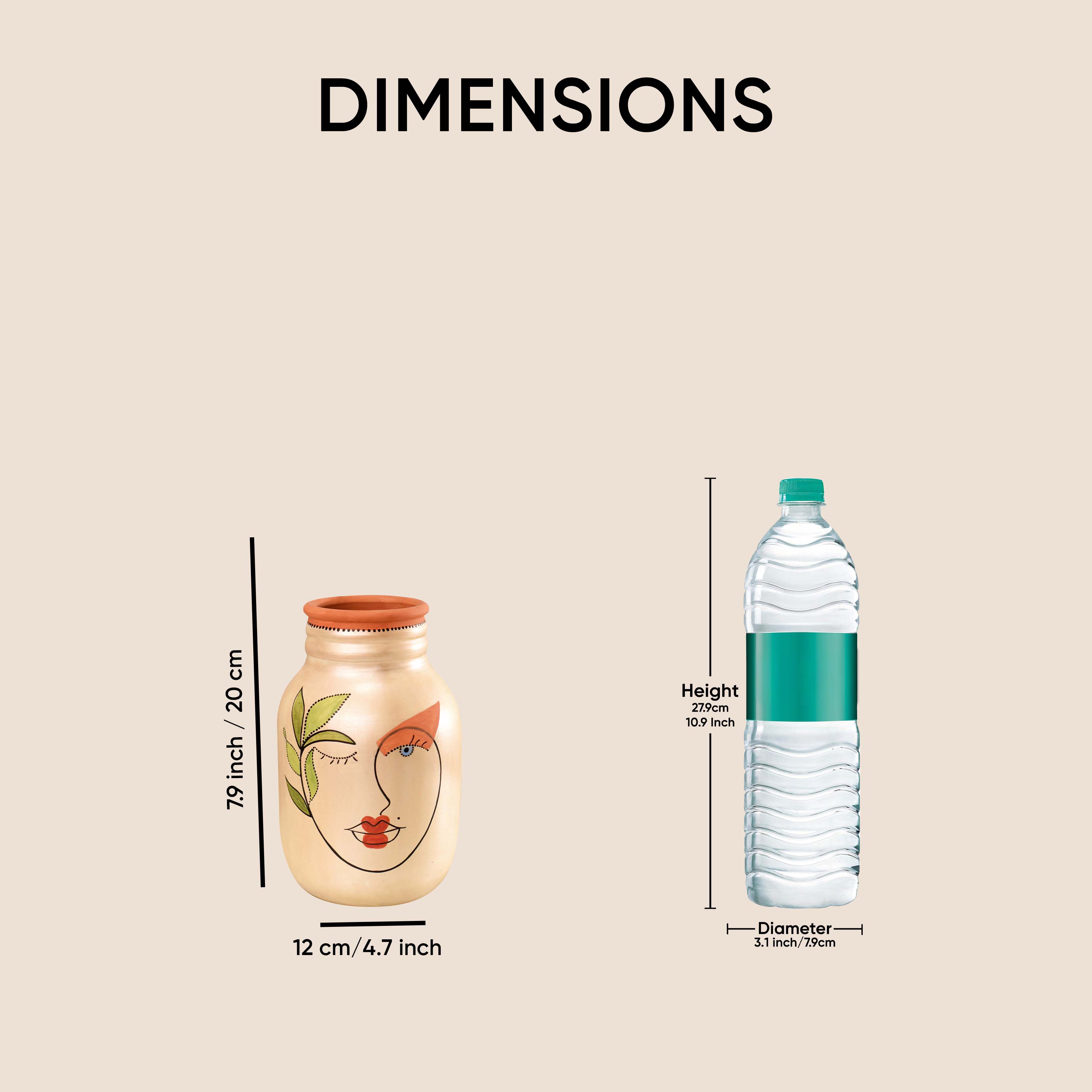 Hand-Painted Face Art Decorative Ceramic Vase for Home Décor