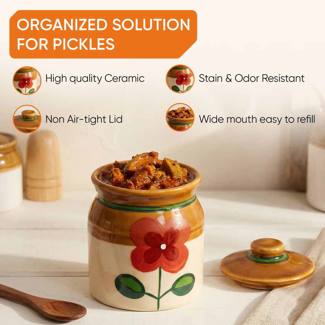 Pickle Jars Set of 4 with stand