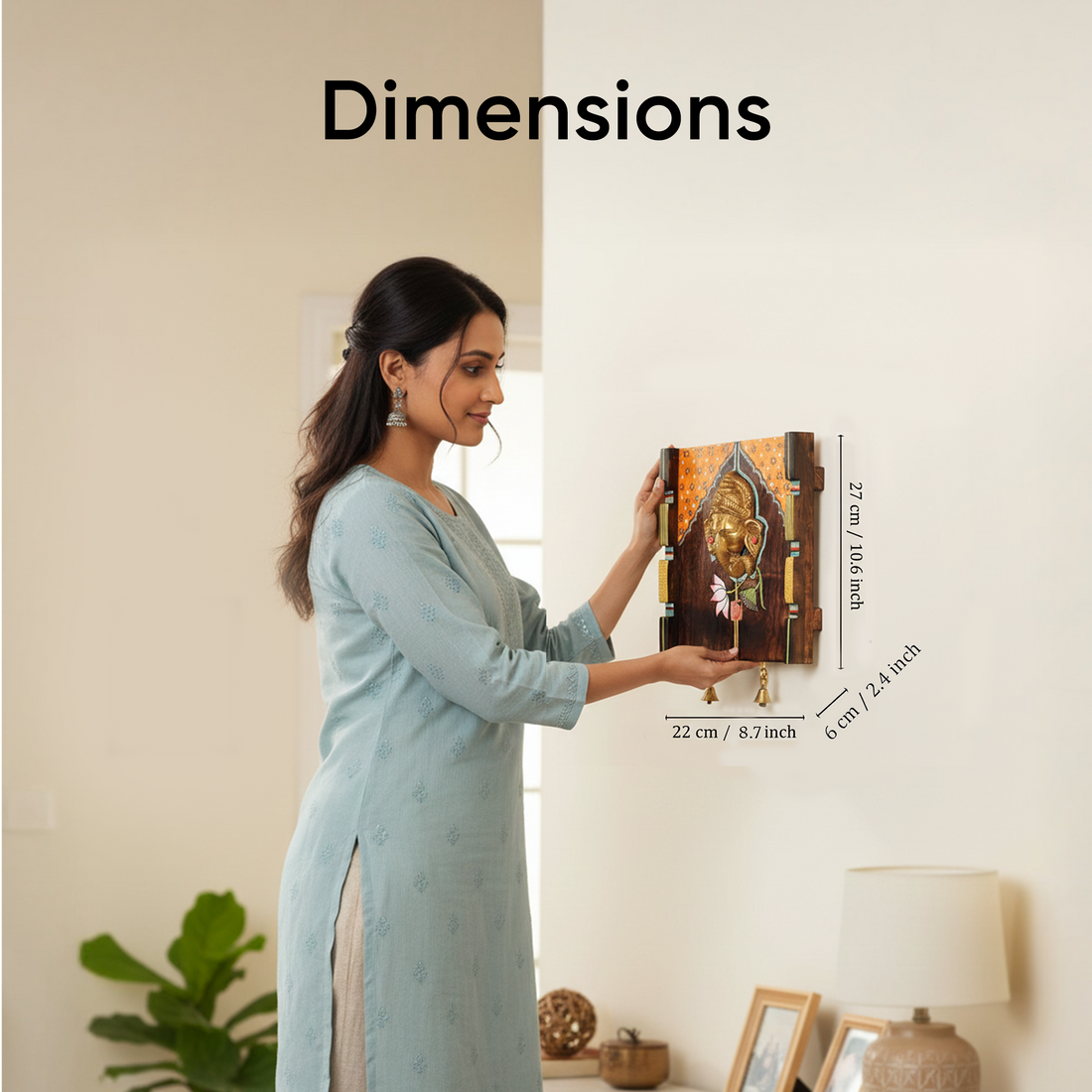 Amantran-I Wall Accent with divine Ganesha Majestically set on a beautiful frame
