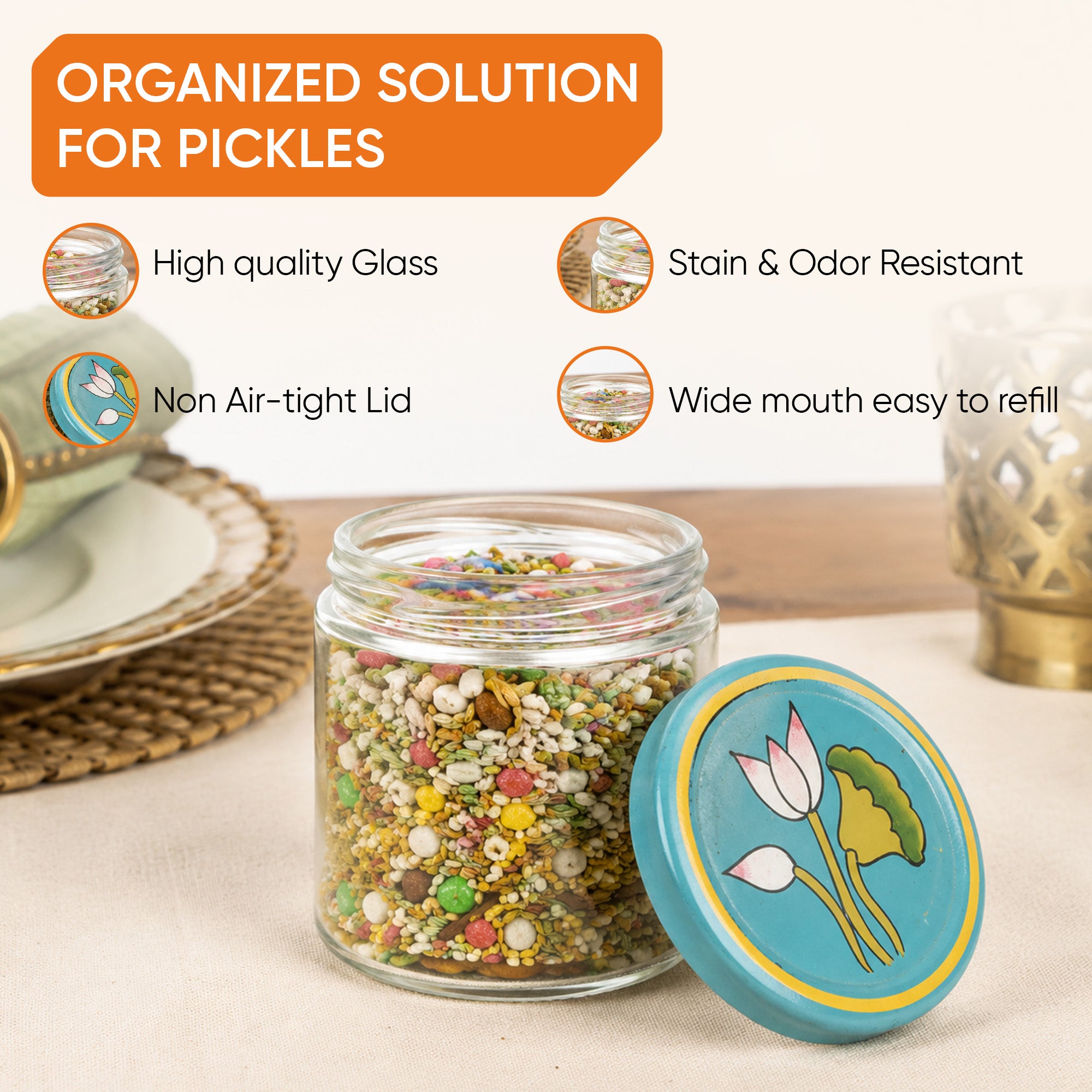 Pichhwai Art Mukhwas Serving Jars and Tray