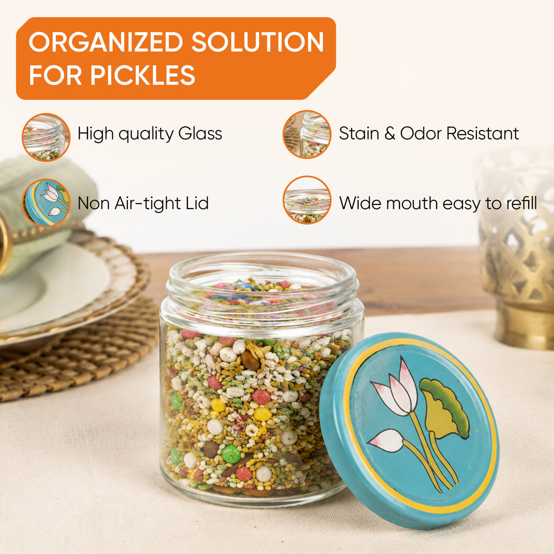 Pichhwai Art Mukhwas Serving Jars and Tray