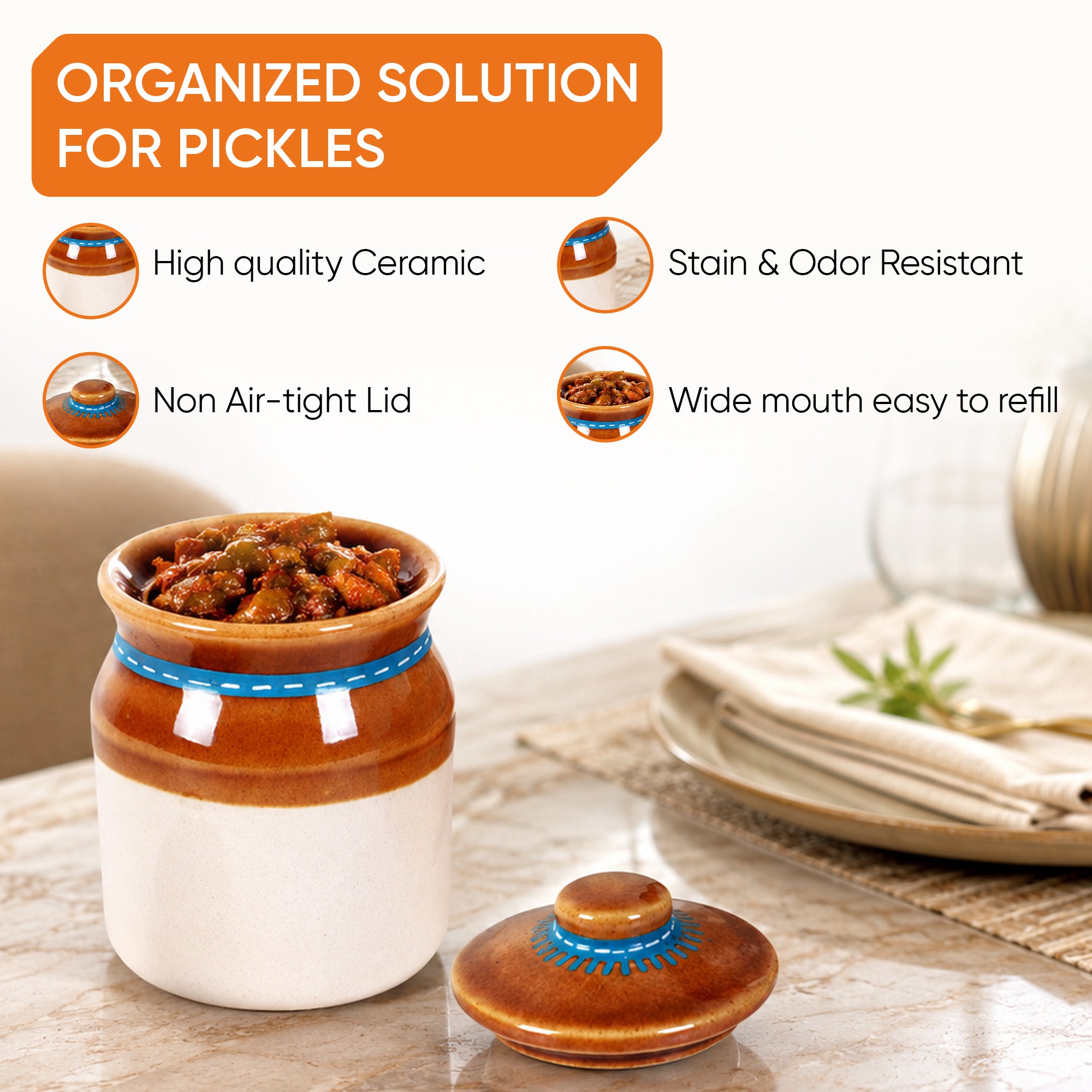 Dadi ma ke achaar SET OF 5 (9x9x4.6)