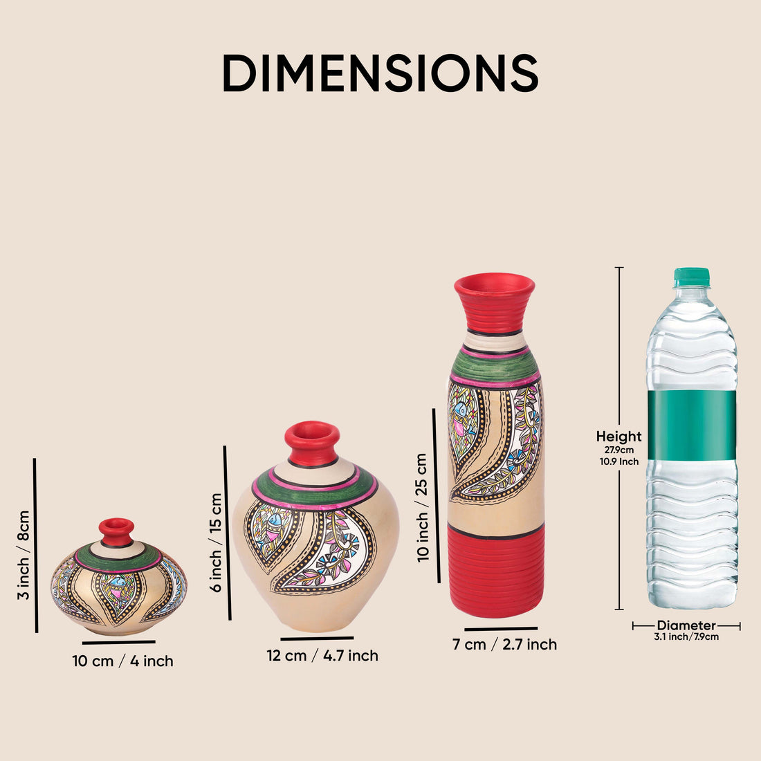 Salina Vases-Hand painted with Warli Art-So3