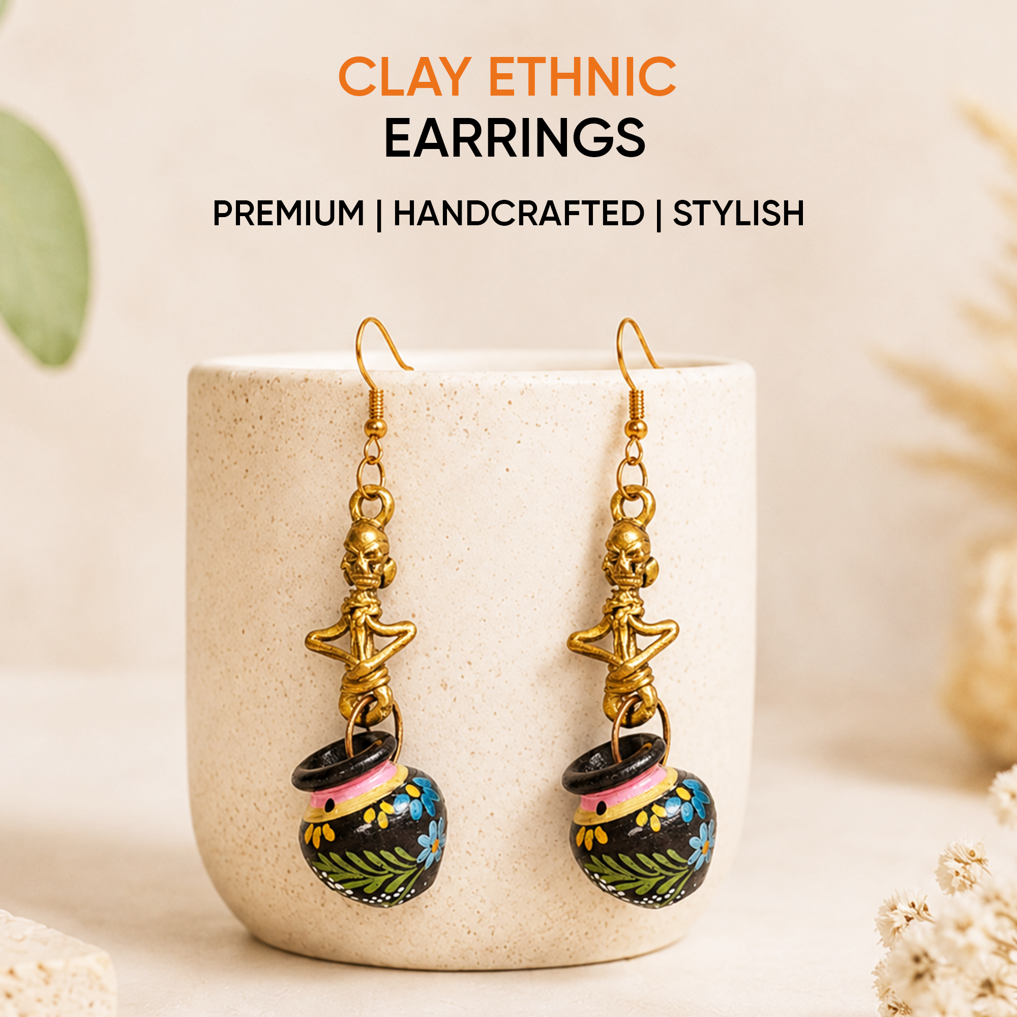 Clay Whisperers Ethnic Earrings