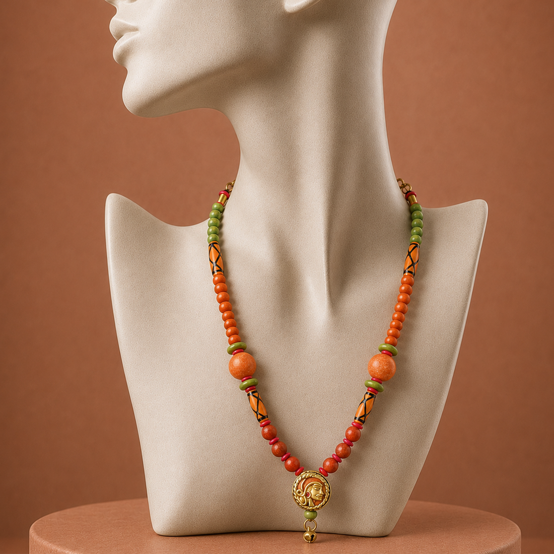 The Orange Queen Handcrafted Tribal Necklace