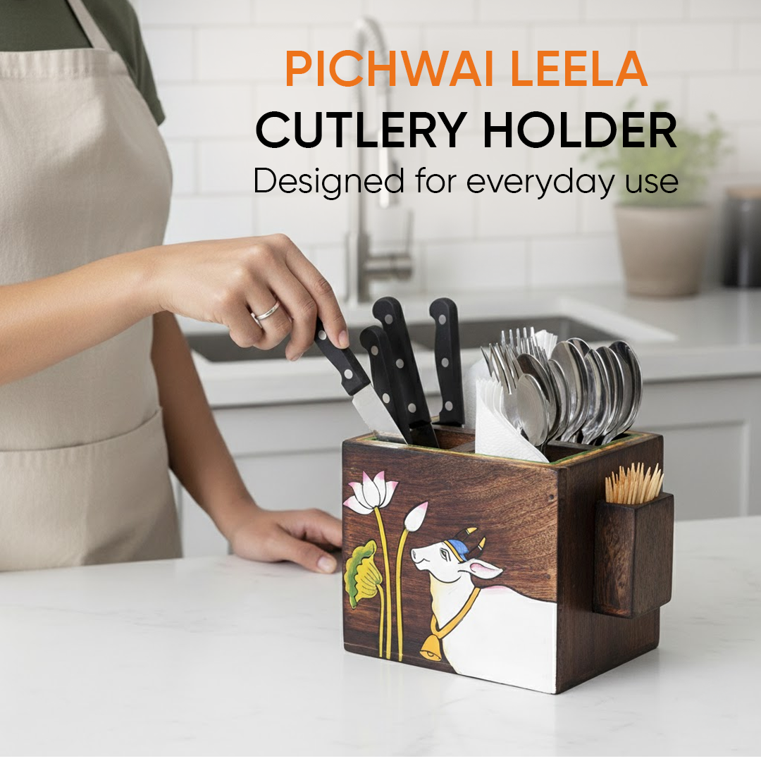 Pichhwai Leela Cutlery Holder