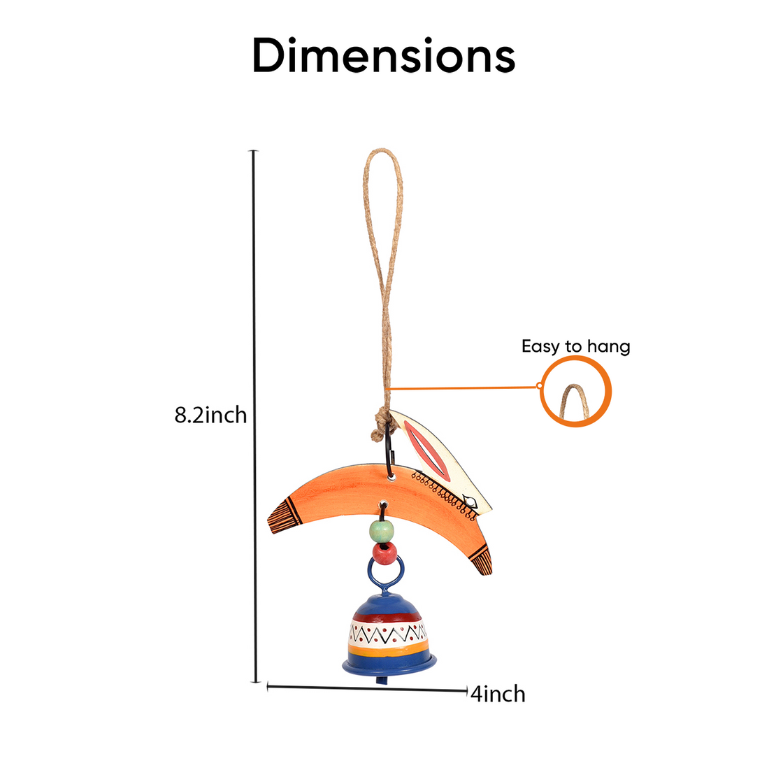 Rabbit Wind Chimes with Metal Bell for Outdoor Hanging and Home Decoration