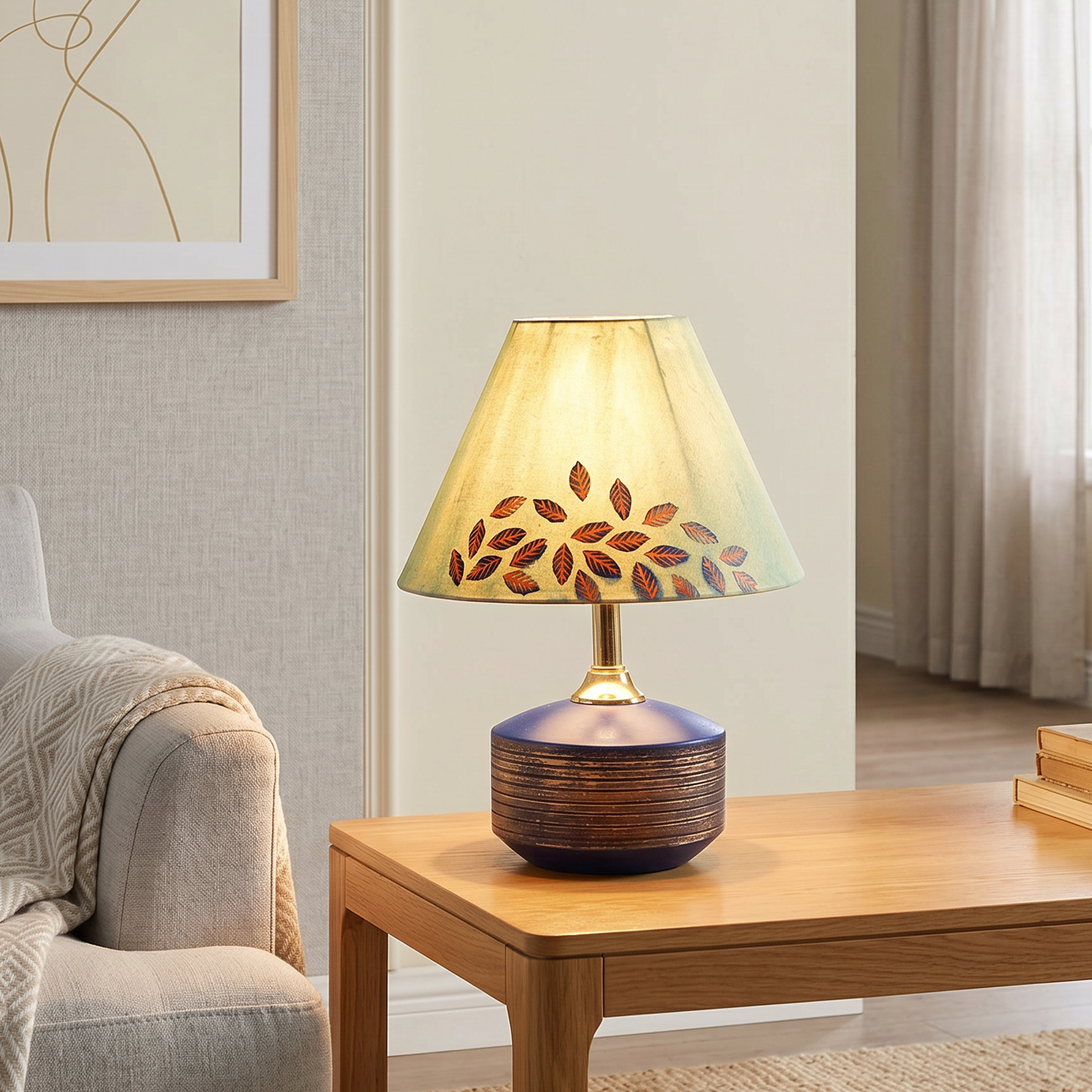 Ocean Mist Terracotta Table Lampshade ( 8x8x12)