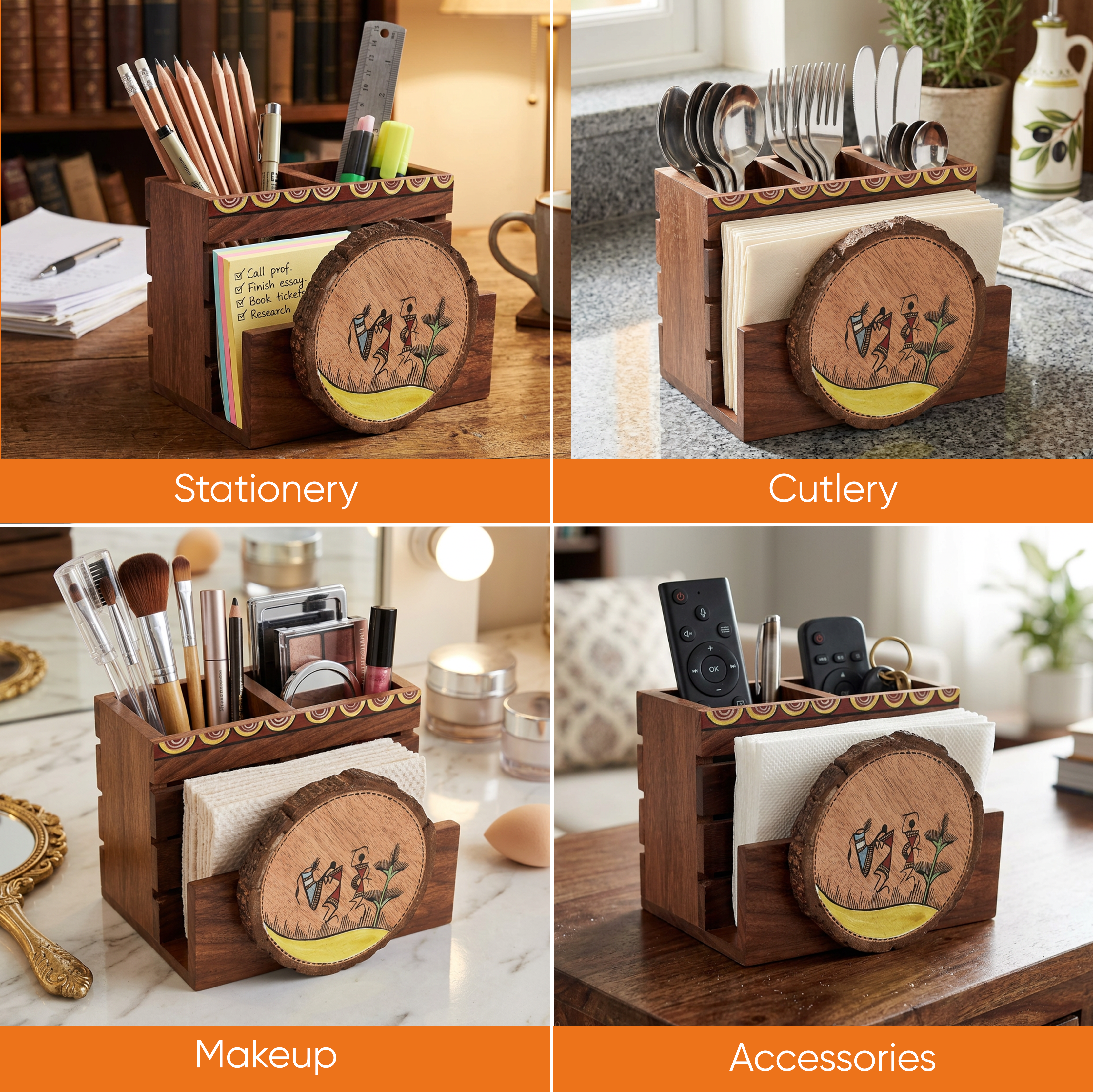 Warli Fusion Cutlery Holder