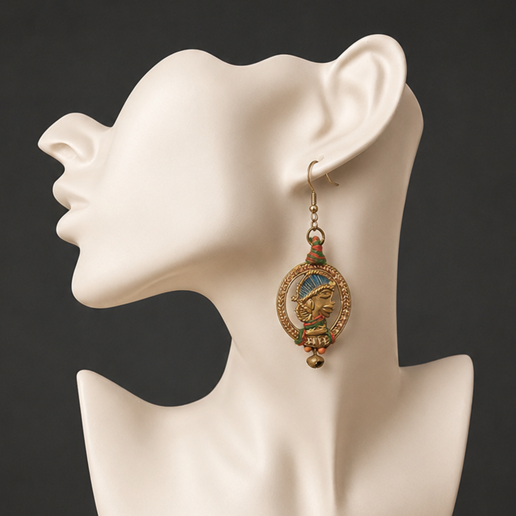 The waiting Empress Handcrafted Tribal Dhokra Earrings