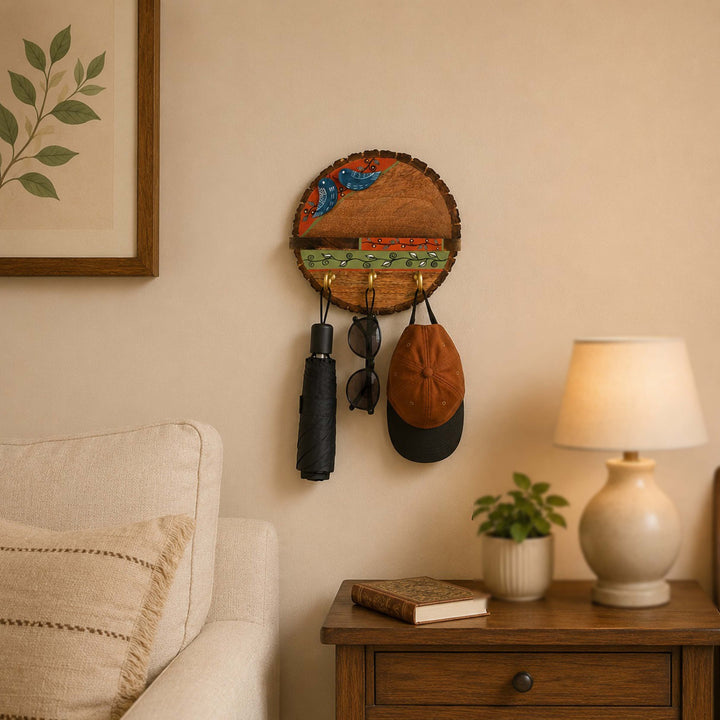 Love Birds Wall Decor Shelf cum Key Hanger (9x5x9)