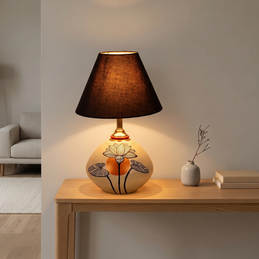 Silver Bloom Terracotta Table Lampshade  (8x8x14)