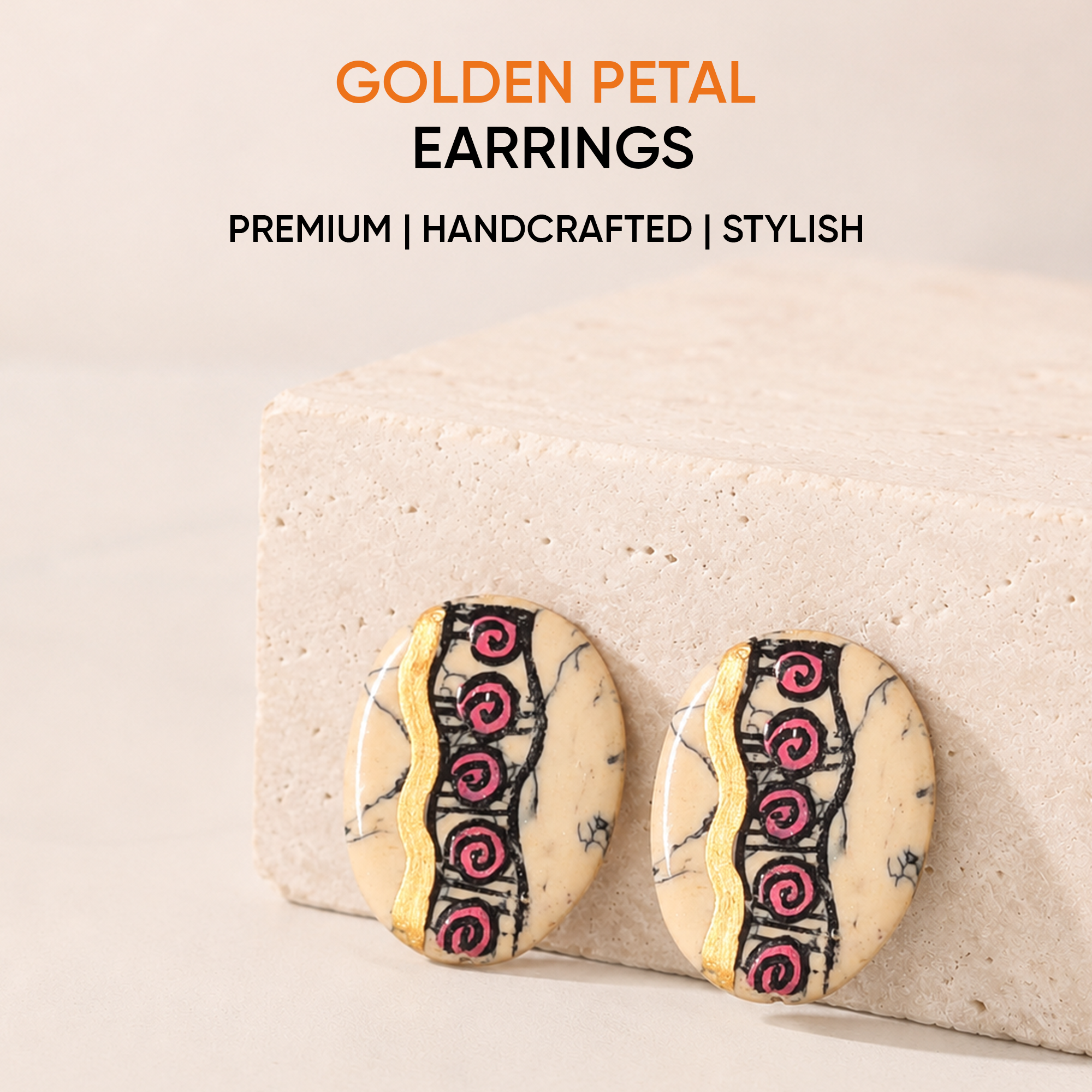 Golden Petal Blooms Ethnic Earrings