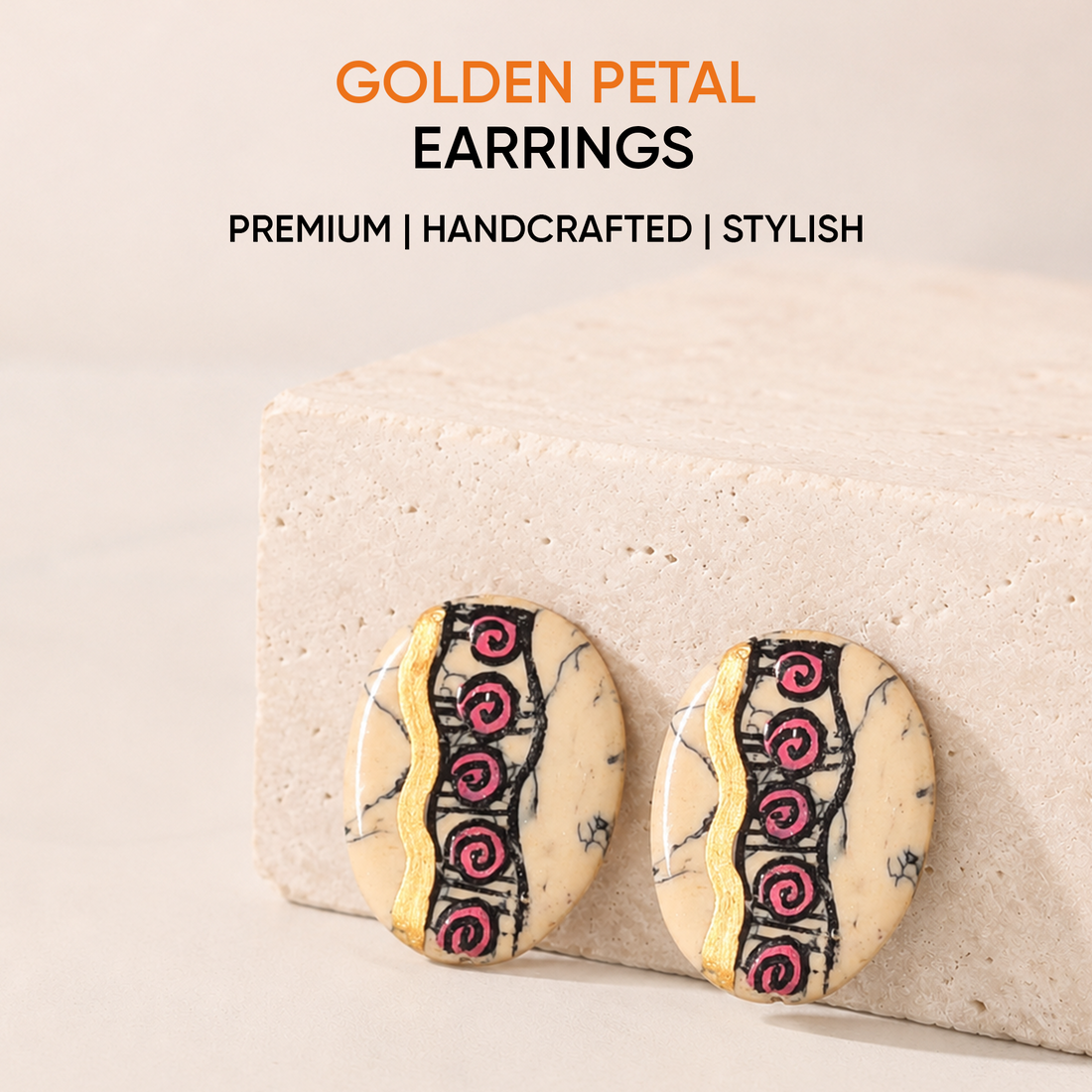 Golden Petal Blooms Ethnic Earrings