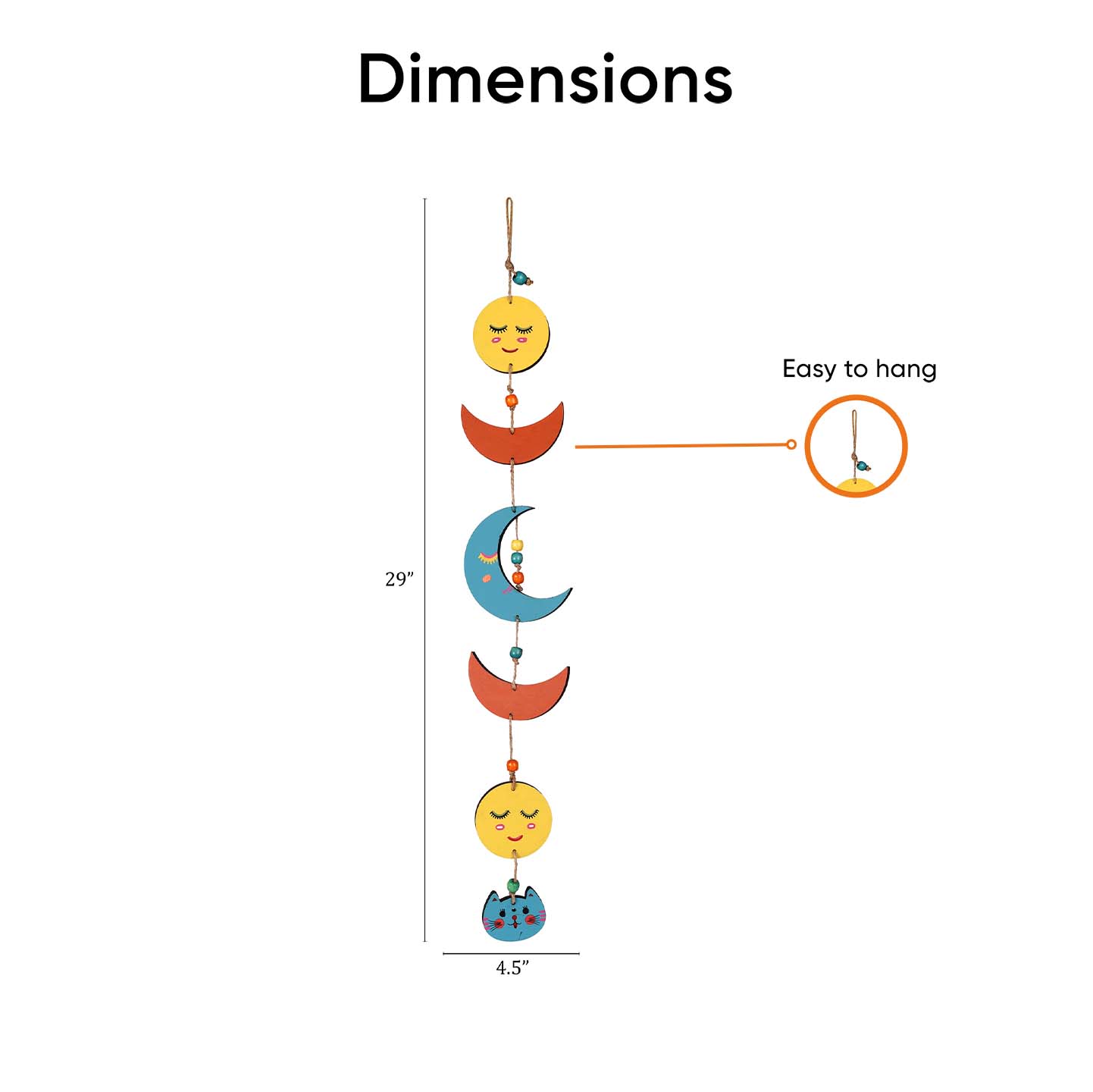 Celestial Kitty Wind Chime (29x4.5)