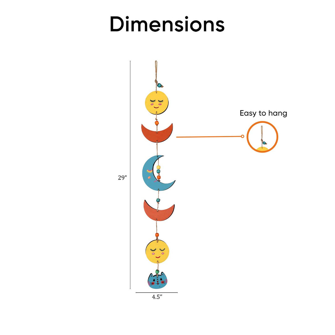 Celestial Kitty Wind Chime (29x4.5)