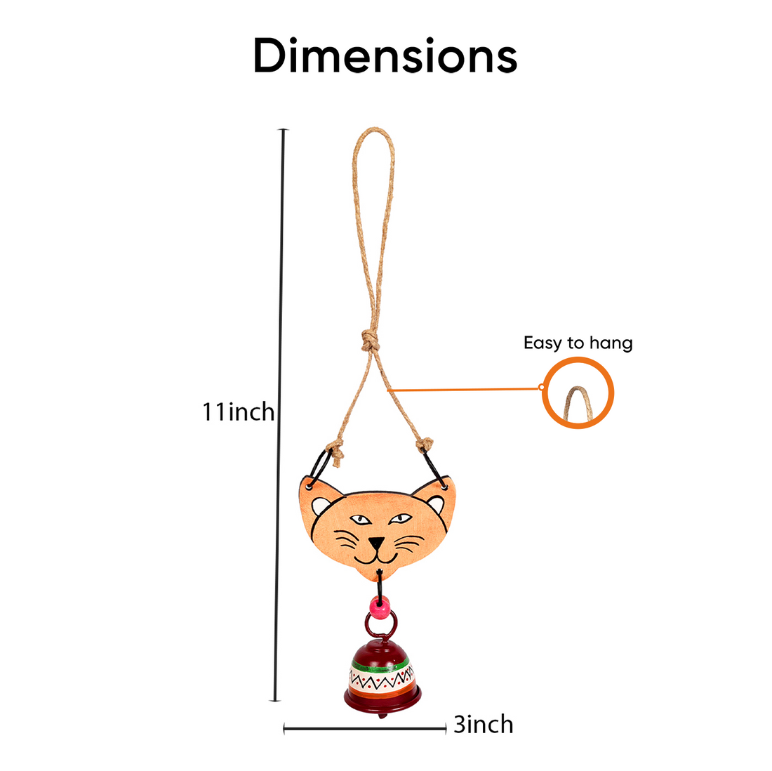 Pink Panther Wind Chimes with Metal Bell for Outdoor Hanging and Home Decoration