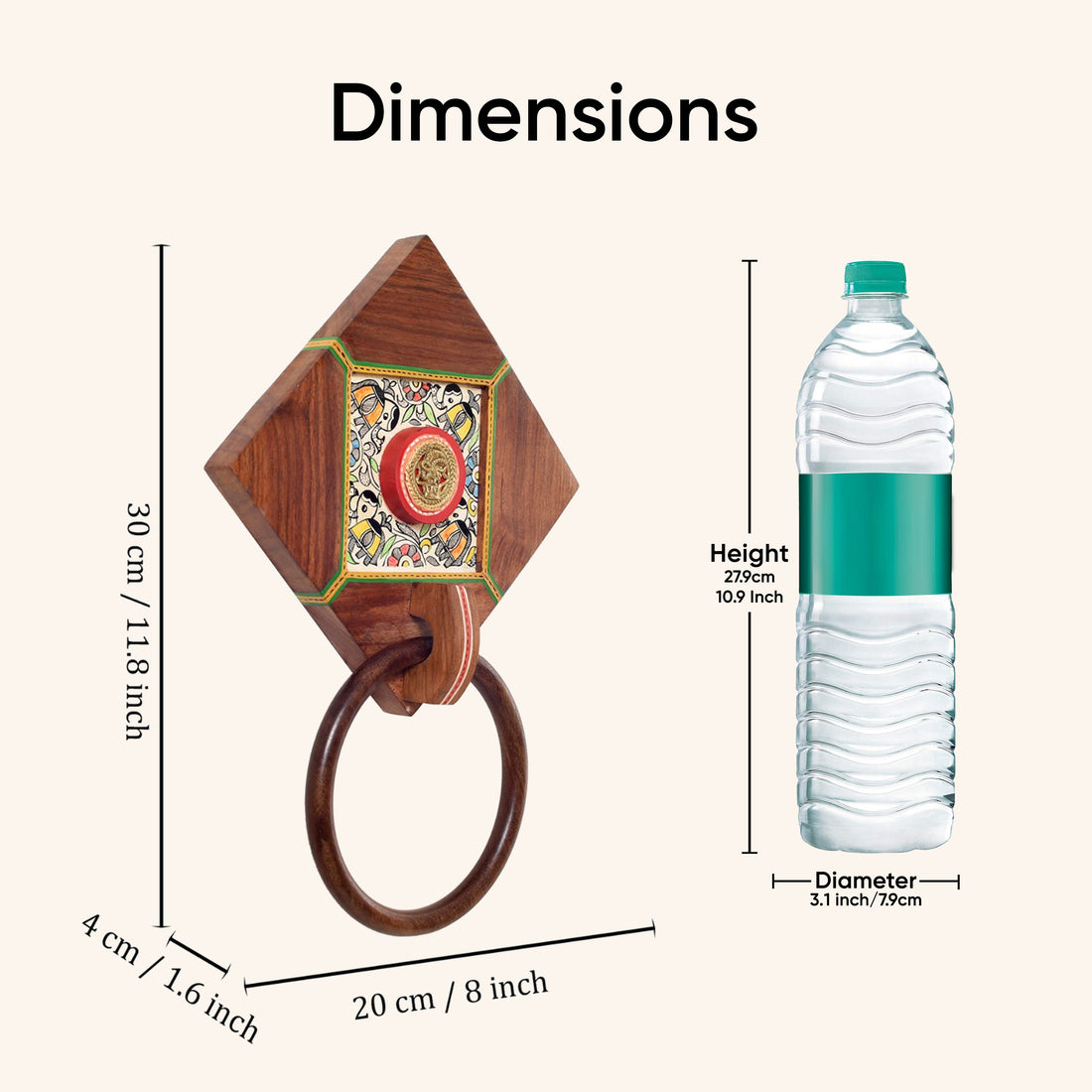 Dhokra Elegance Wooden Towel Hanger
