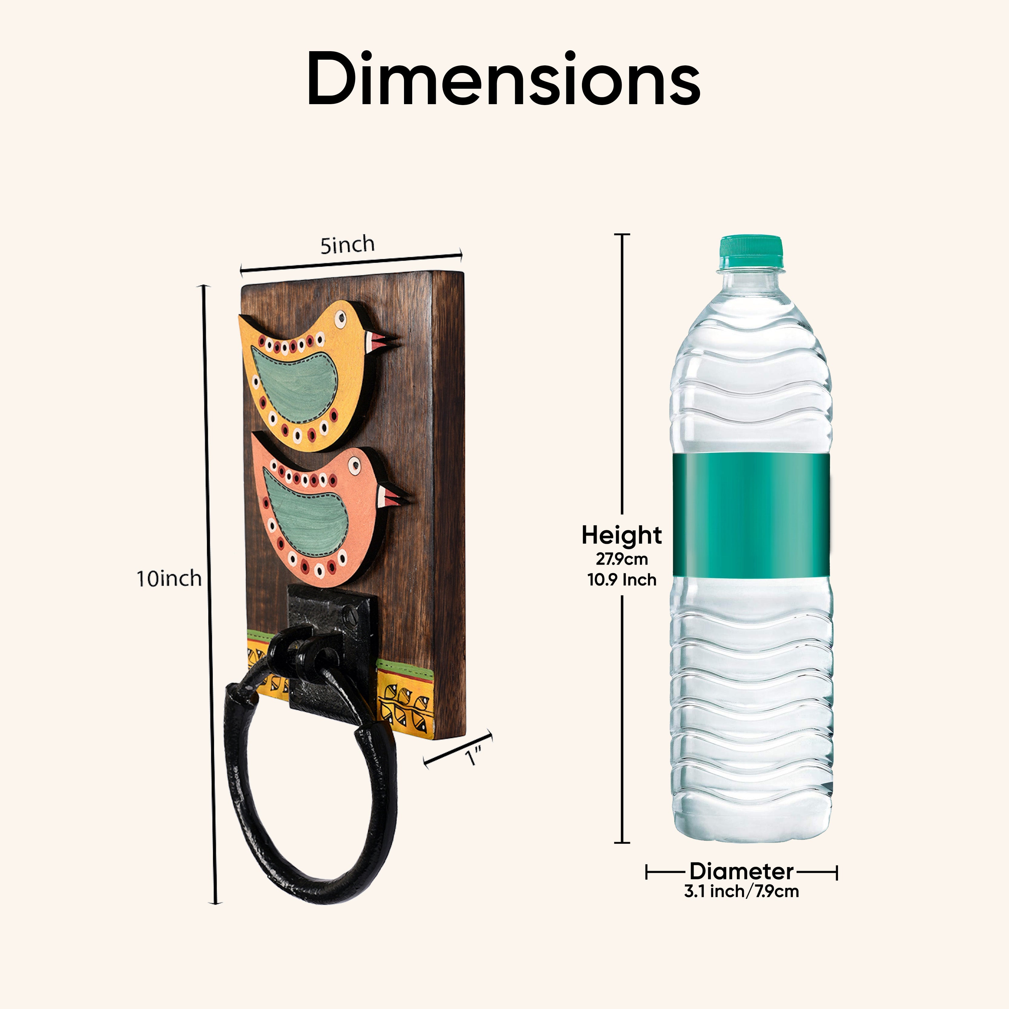 Towel Holder Handcrafted Tribal Art (5x1x10)