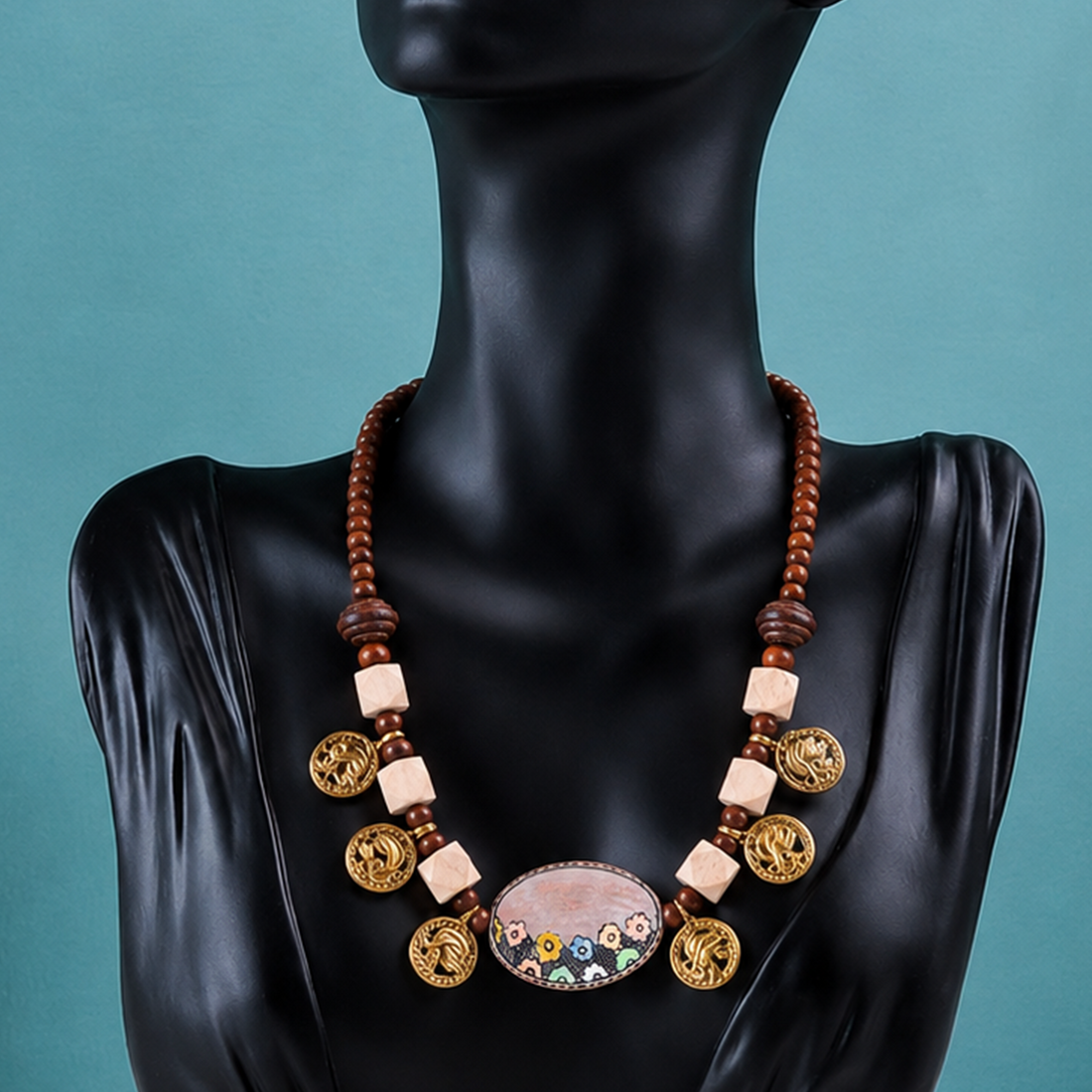 Whimsical Wildflower Lariat Handcrafted Ethnic Necklace