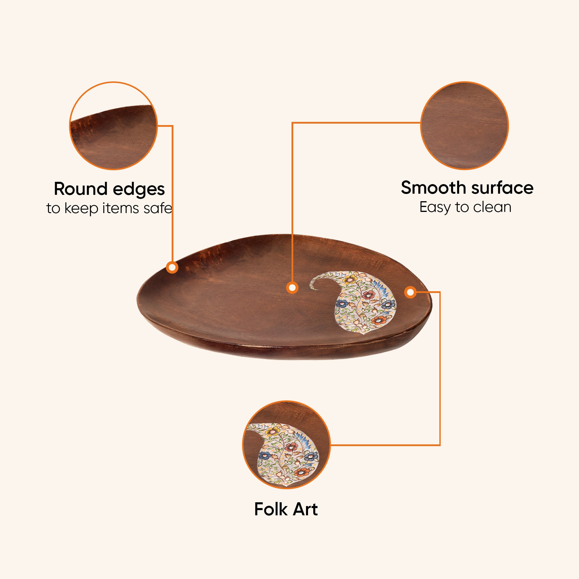 Yin-Yang Platter set with beautiful Paisley paintings