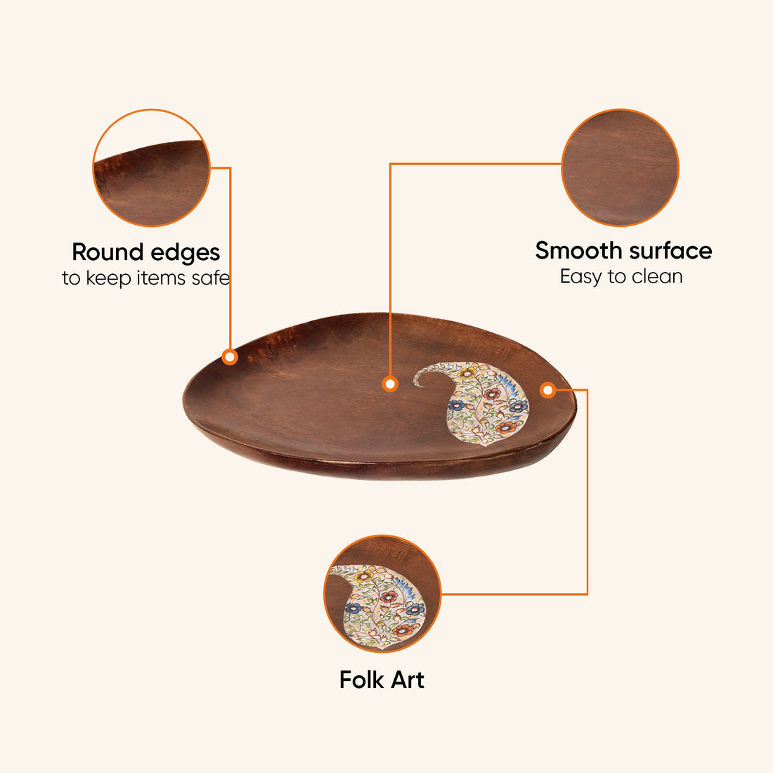 Yin-Yang Platter set with beautiful Paisley paintings