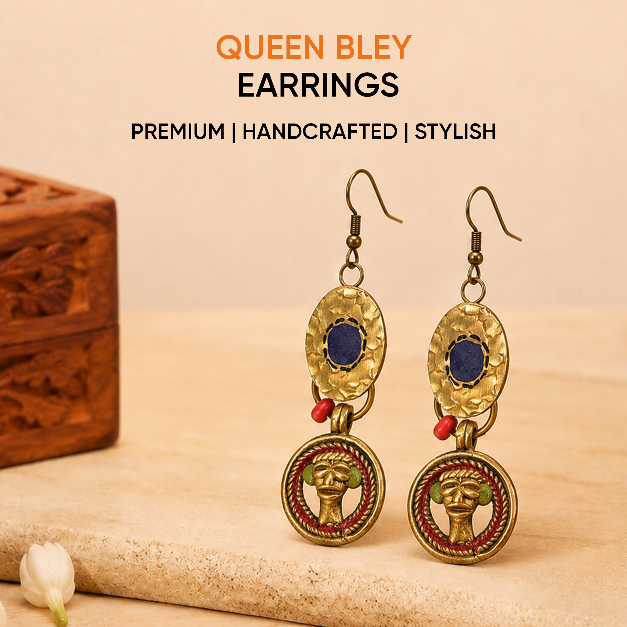 Queen Bleu Handcrafted Earrings