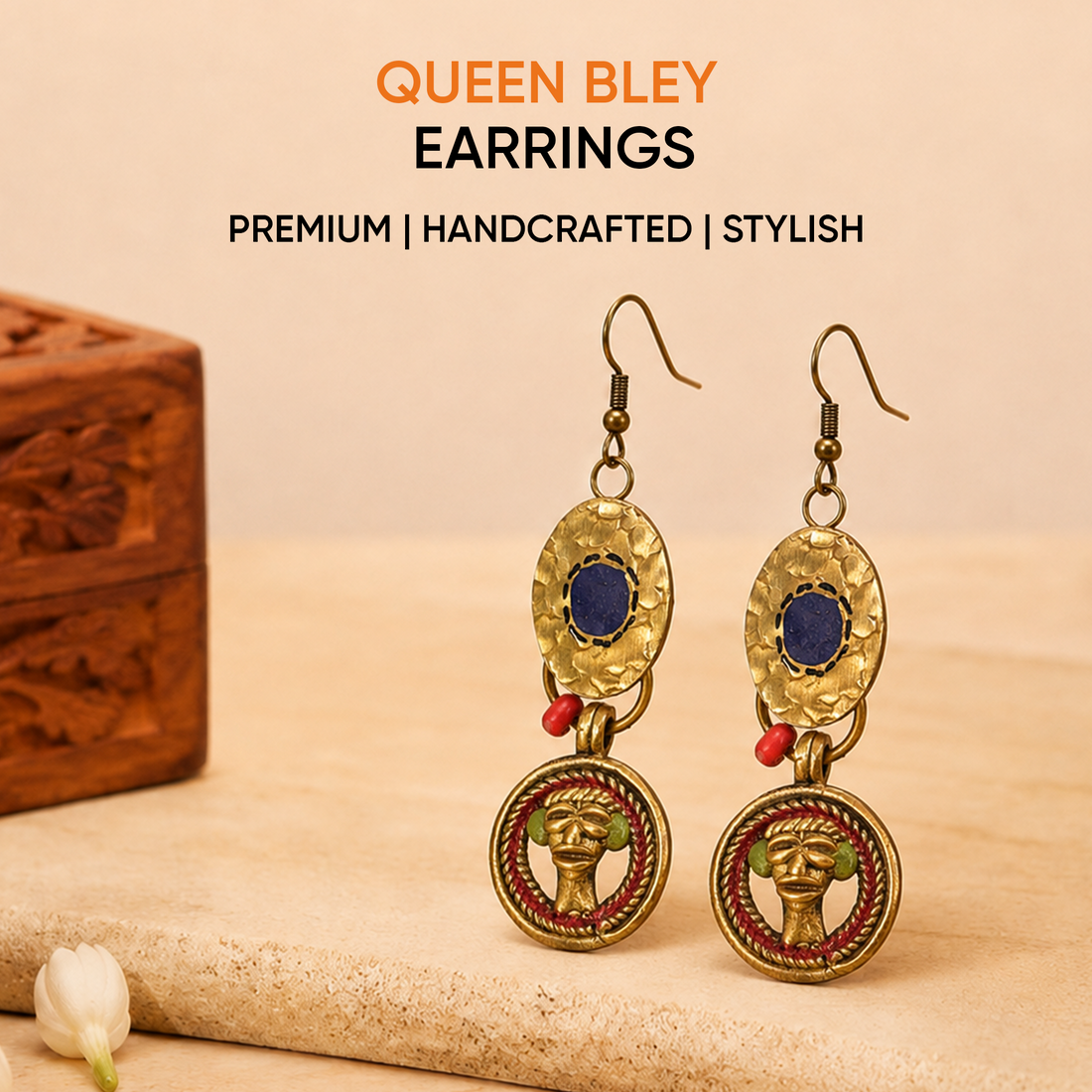Queen Bleu Handcrafted Earrings