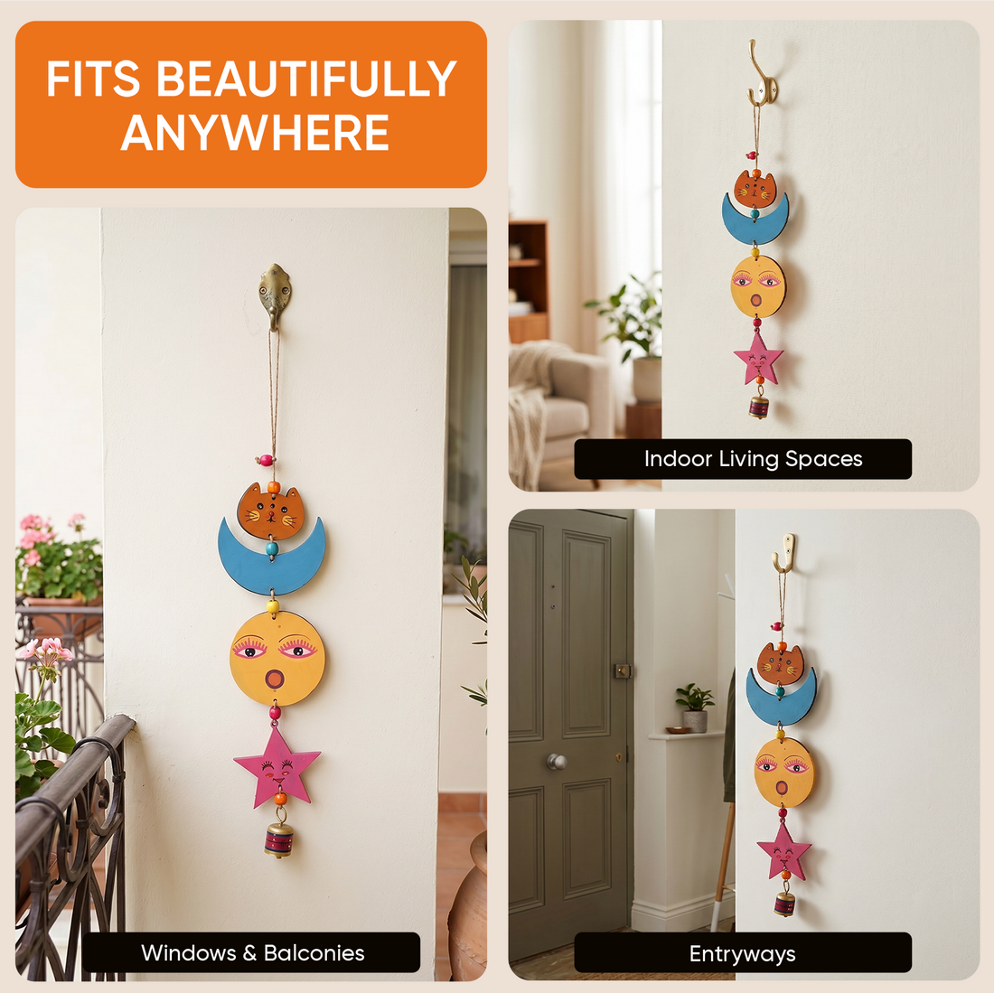 Sunny Kitty Wind Chime (17x4)