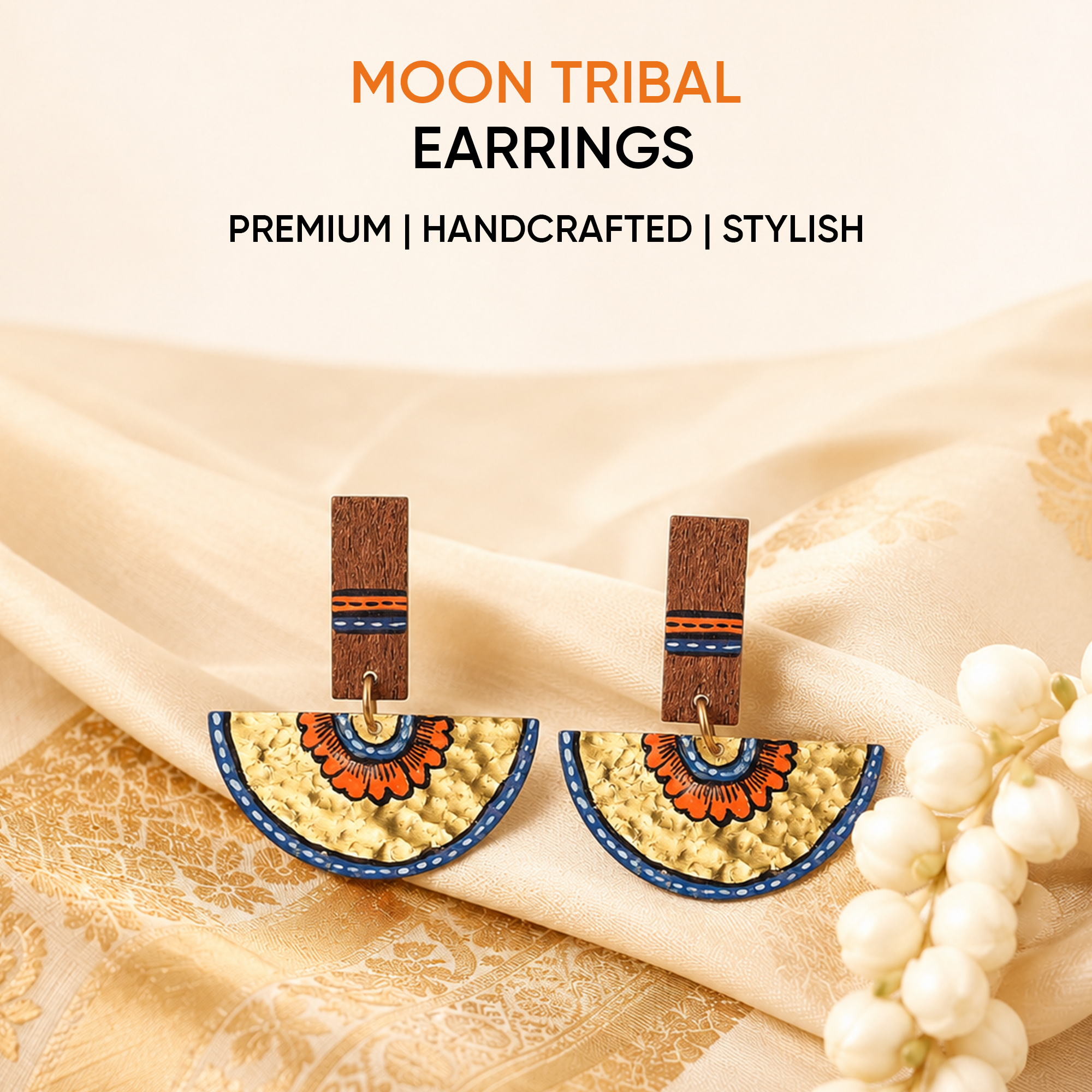 The Majestic Moon Handcrafted Tribal Earrings