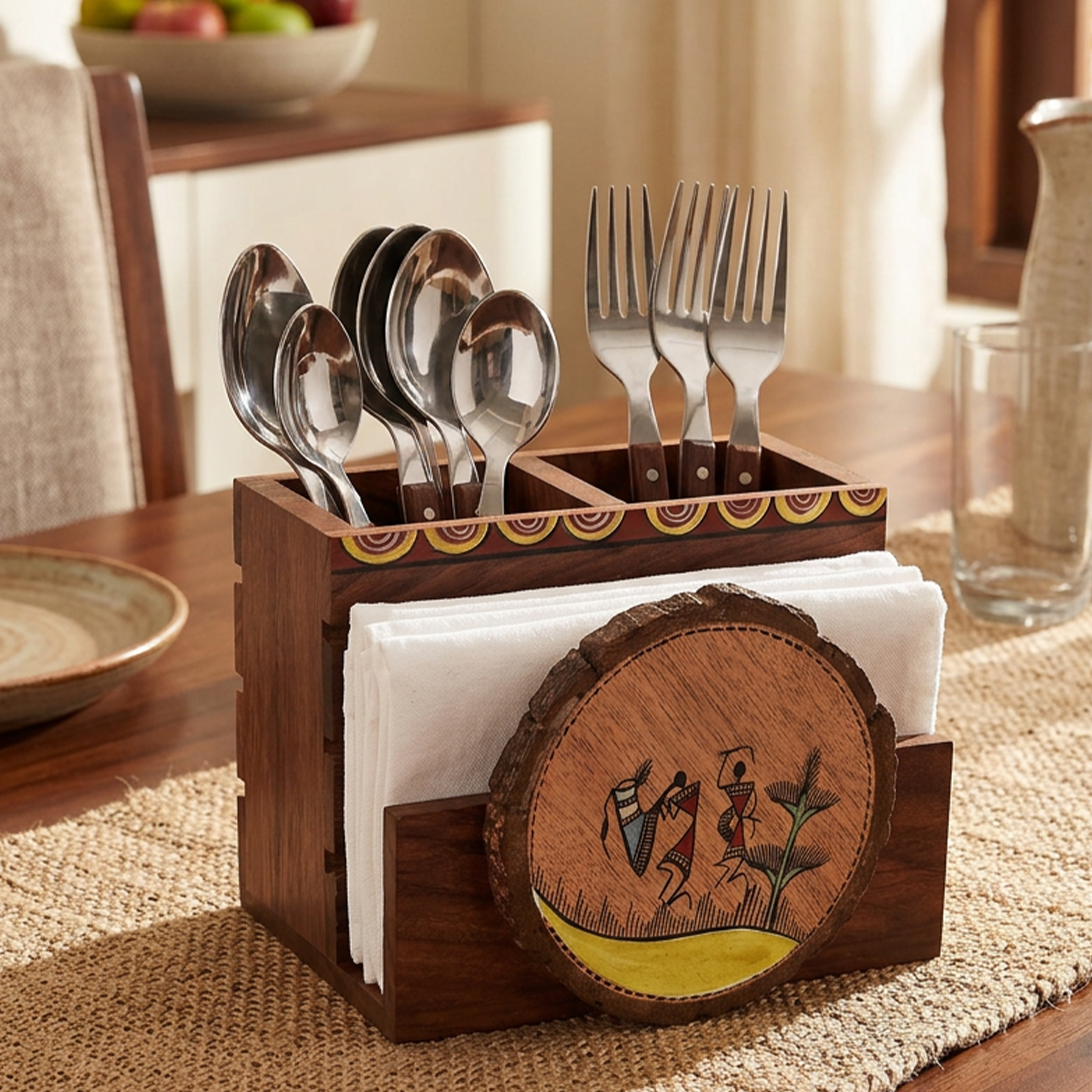 Warli Fusion Cutlery Holder