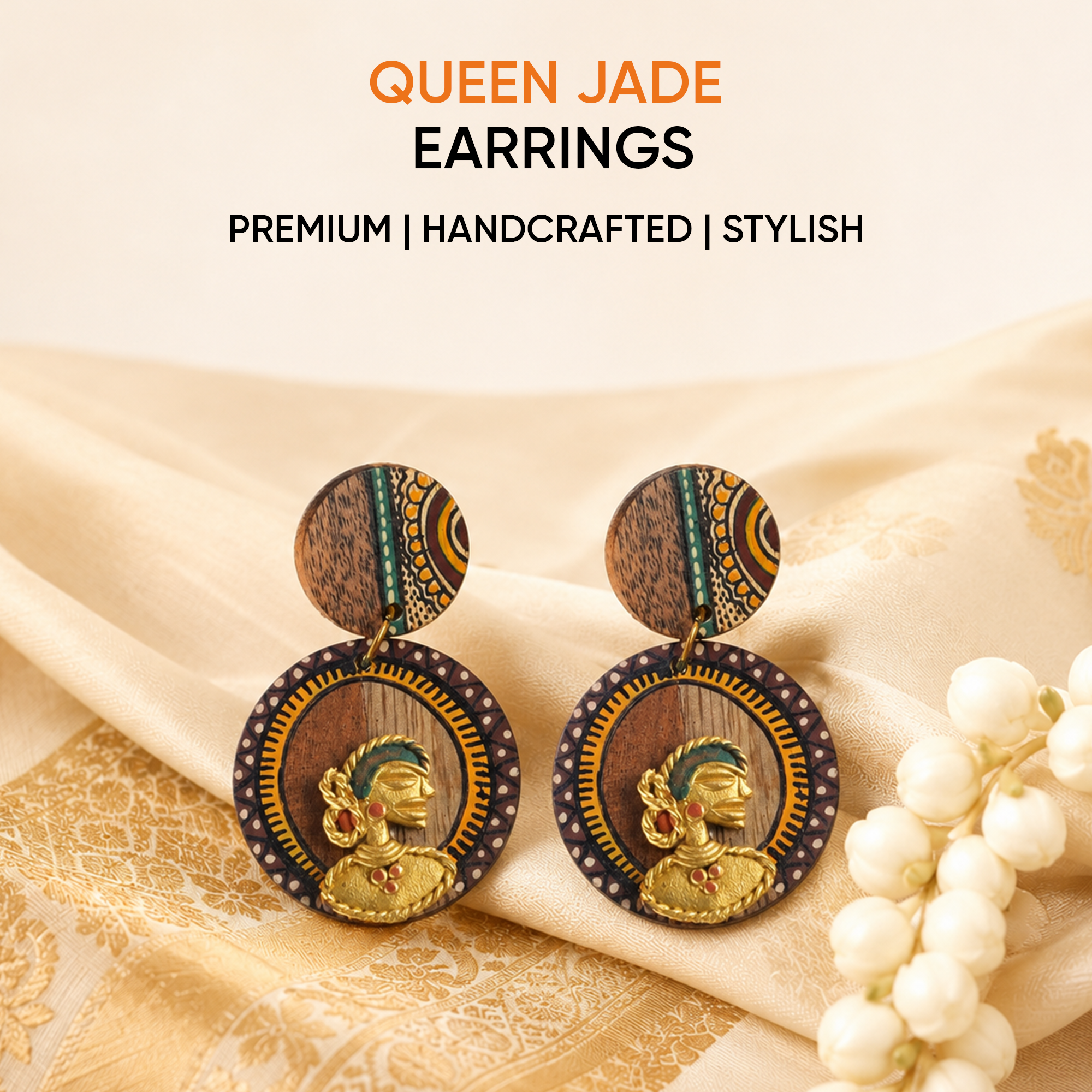 Queen Jade Handcrafted Earrings