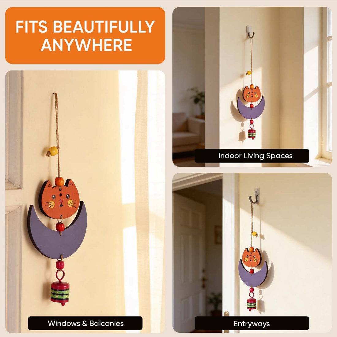 Cute Kitty Wind Chime (10x4)