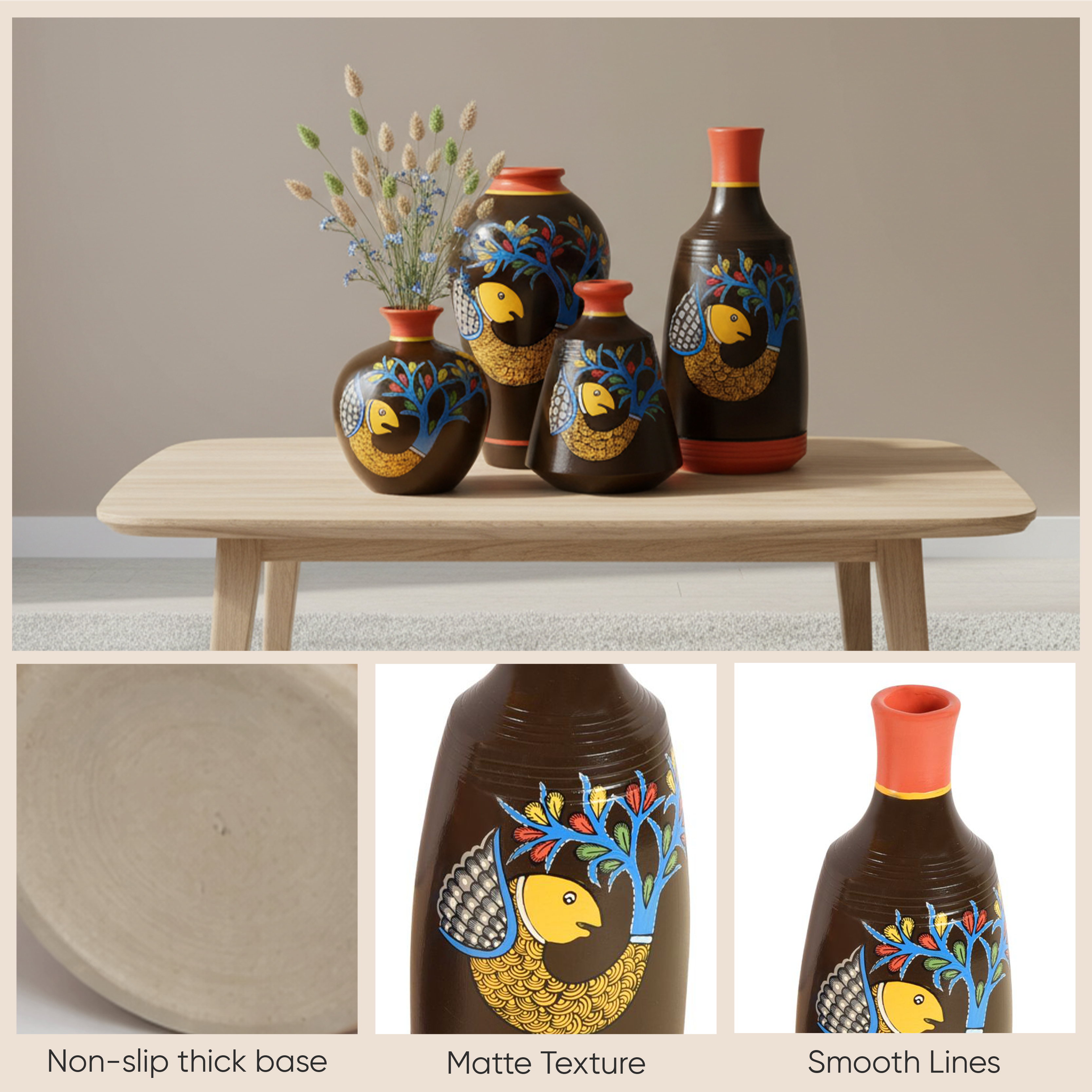 Something's Fishy Terracotta Vase Set of 4