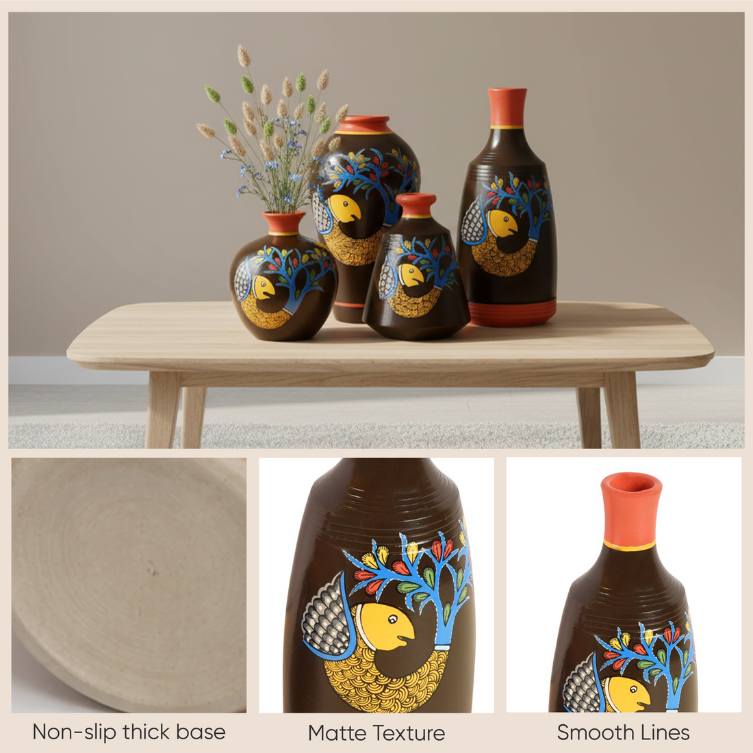 Something's Fishy Terracotta Vase Set of 4