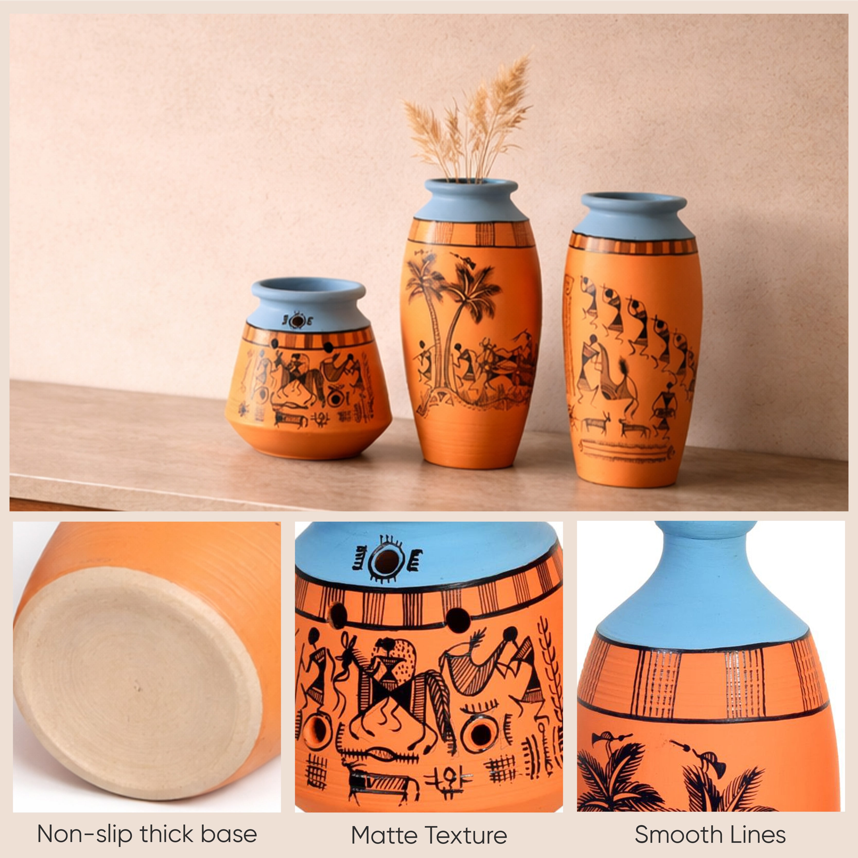 Desert Safari Terracotta Vase (Set of 3)
