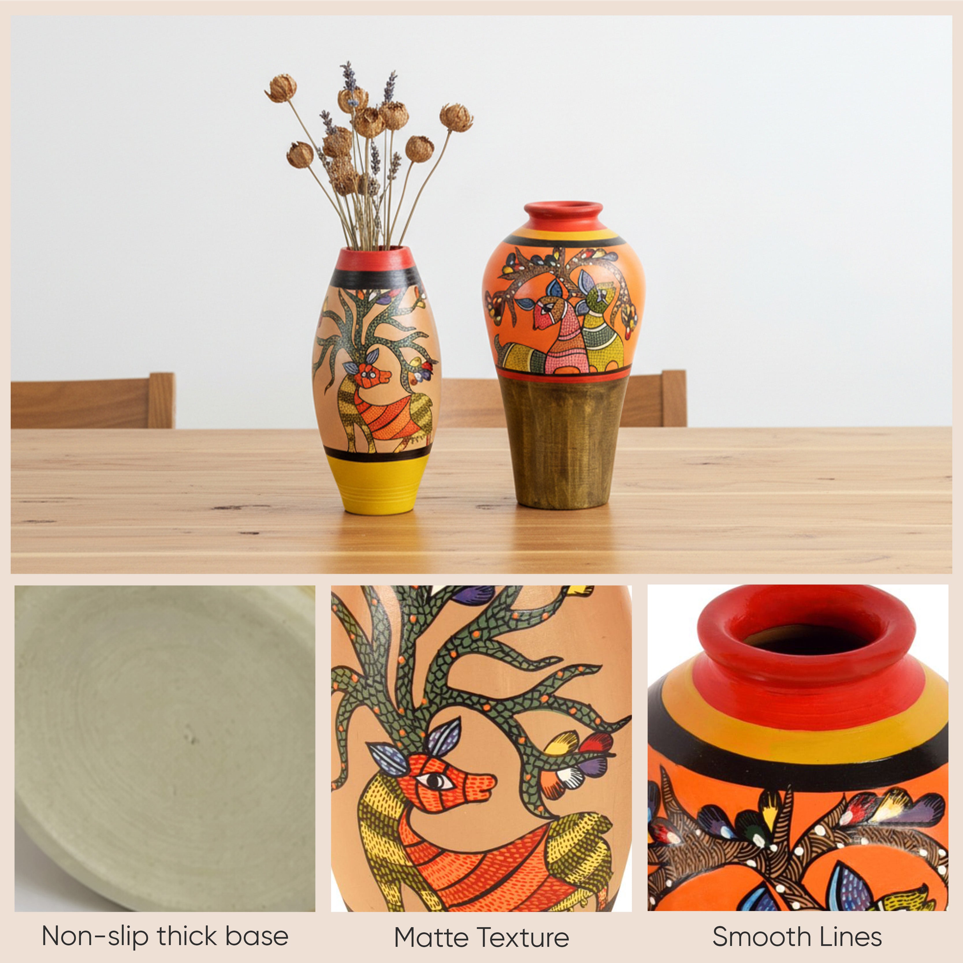 Heard of Deers Terracotta Vase Set of 2