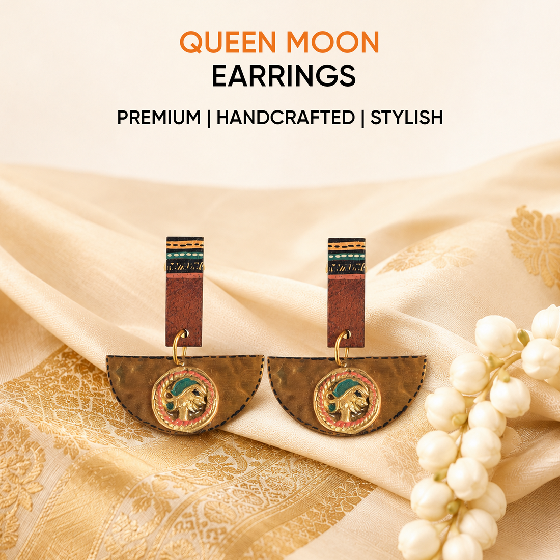 Queen Moon Handcrafted Earring