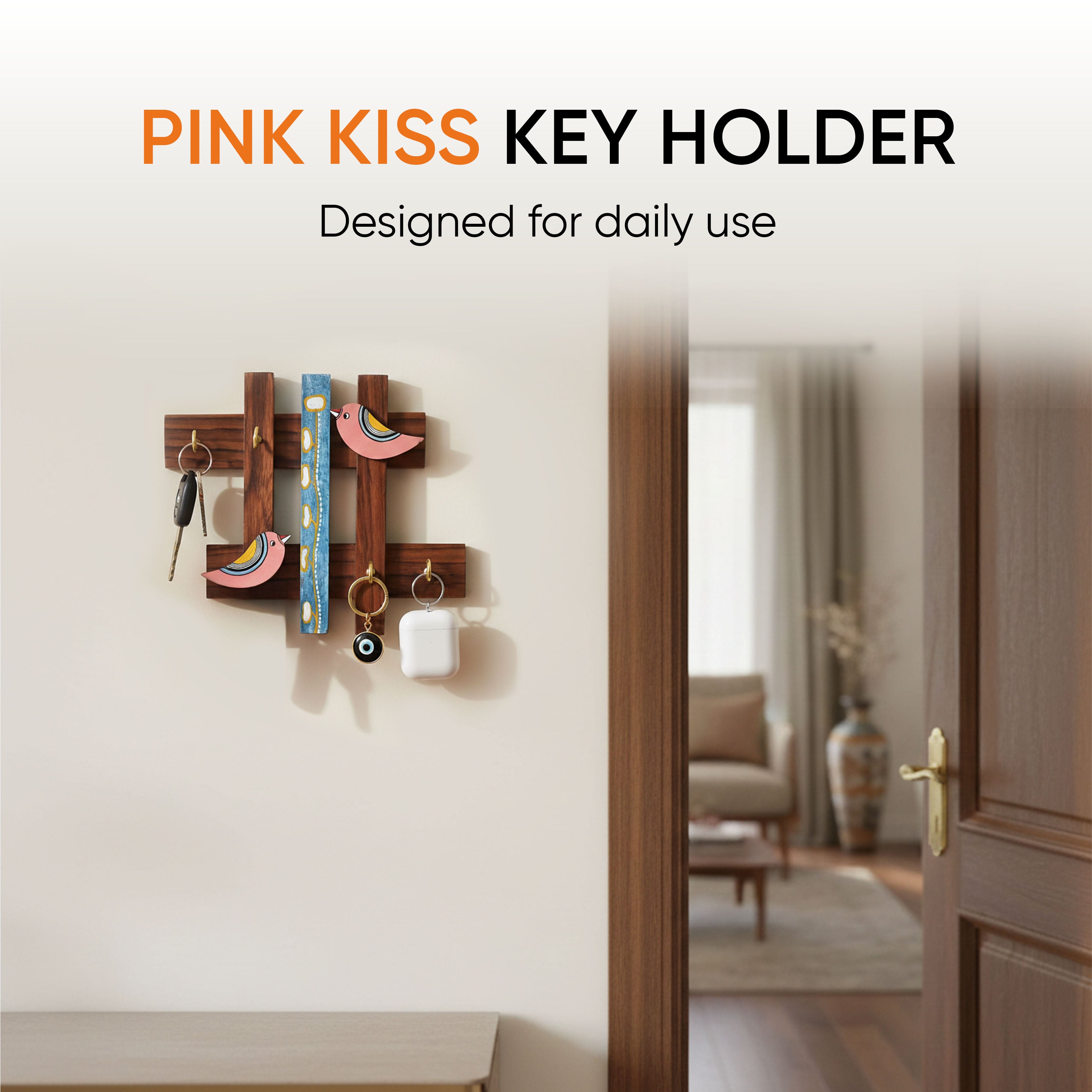 Pink Liss key hanger (8.5x7x2)