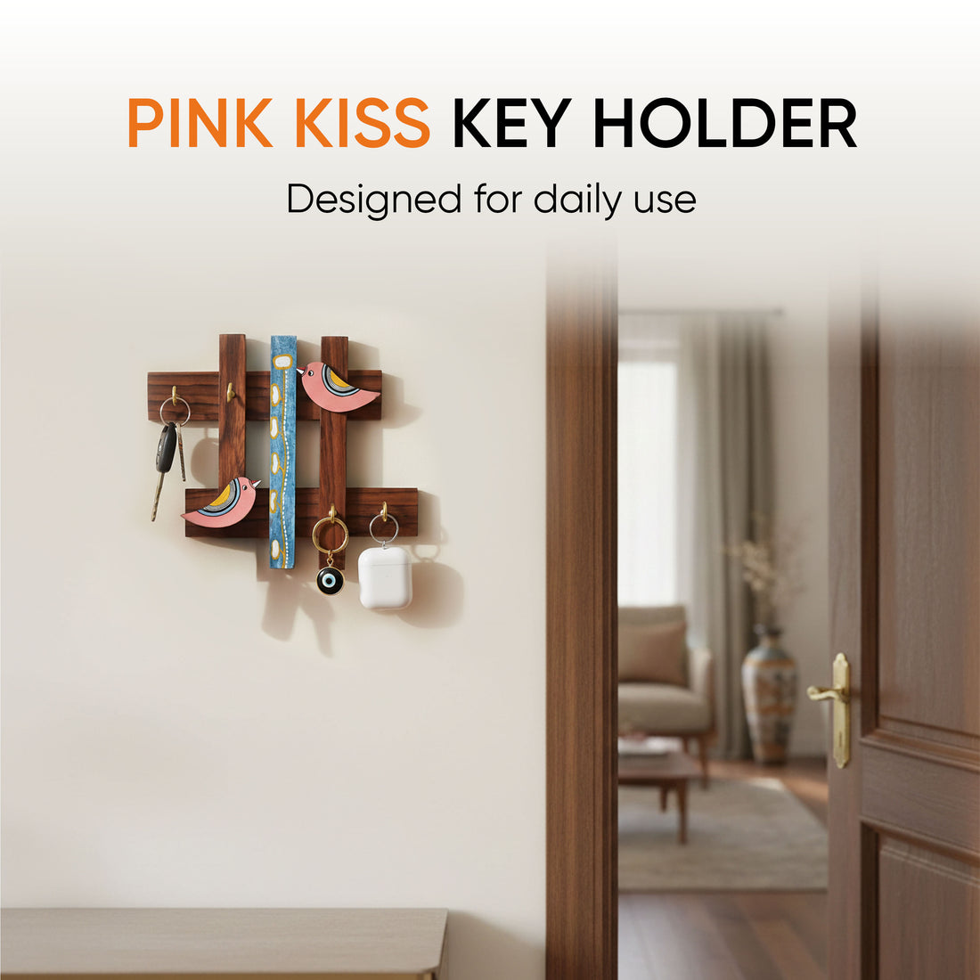 Pink Liss key hanger (8.5x7x2)