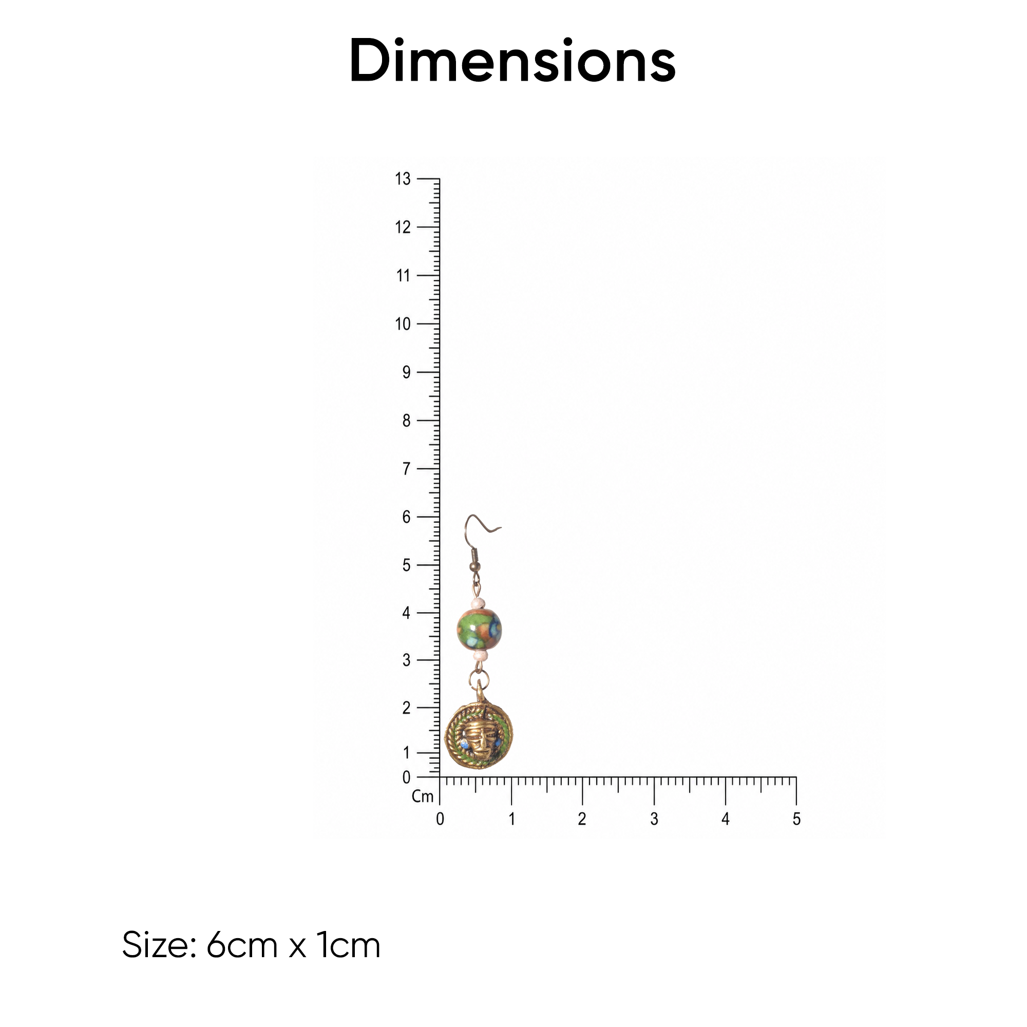 Bohemian Brass Strokes Ethnic Earrings