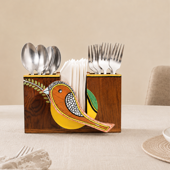 Pihu Cutlery Holder with beautiful Sparrow Motif