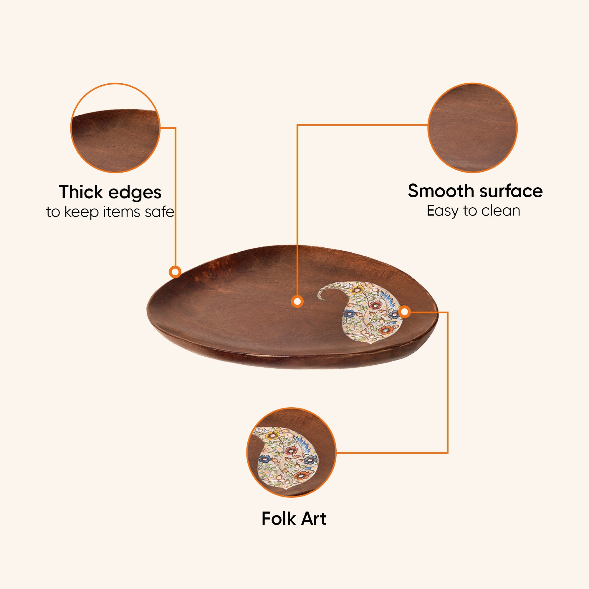 Yin-Yang Platter set with beautiful Paisley paintings