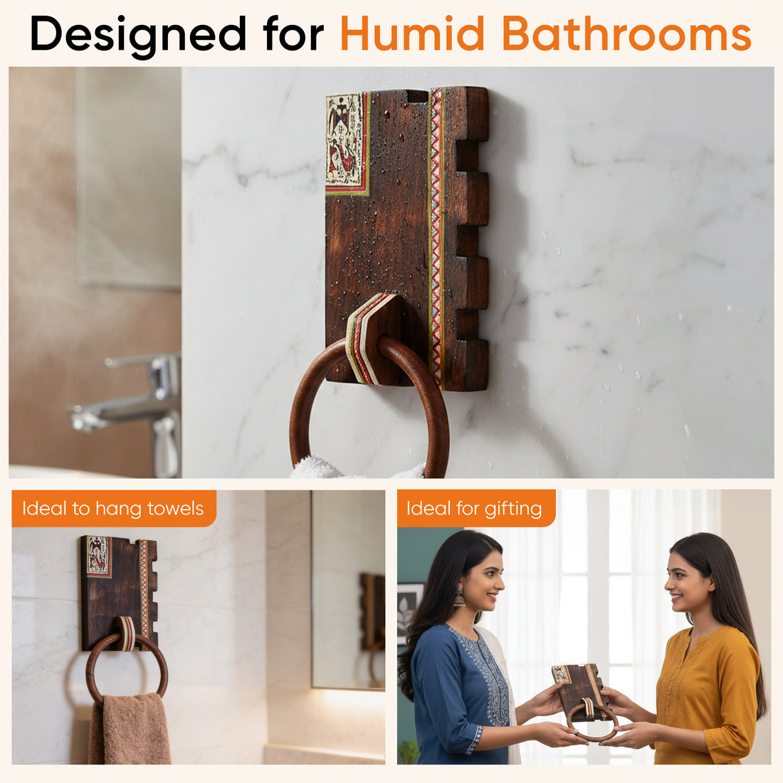 Warli Melody Towel Holder (4.5x2x10.5)