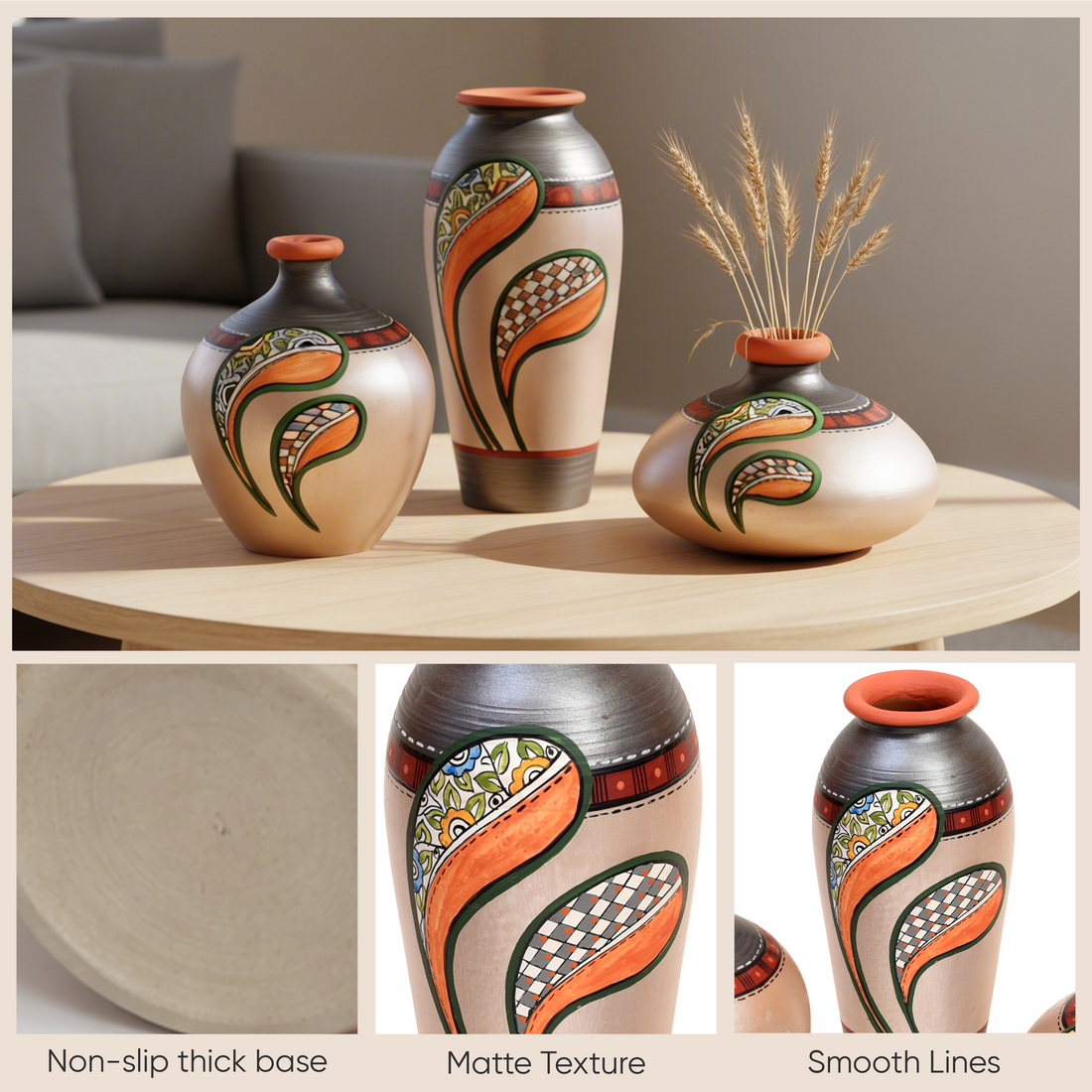Silver Bloom Vase Set of 3 (6x3/3x4.5/4.6x3.6 Dia)