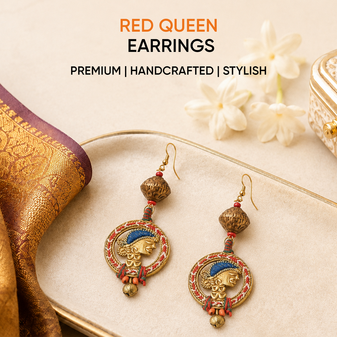 The Red Queen Handcrafted Earrings