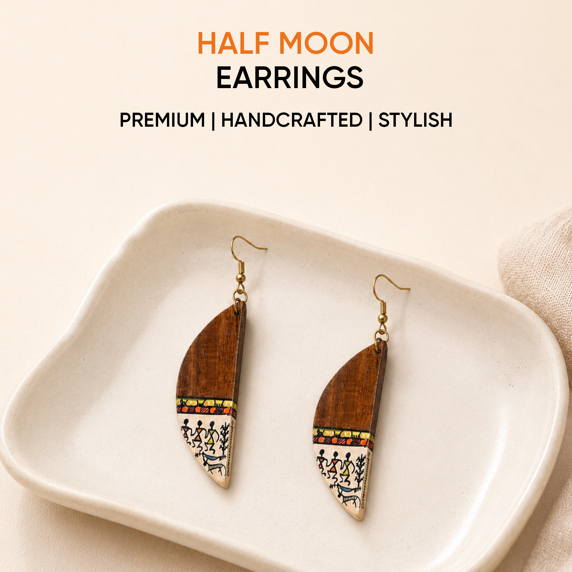 Dew Half Moon Earrings
