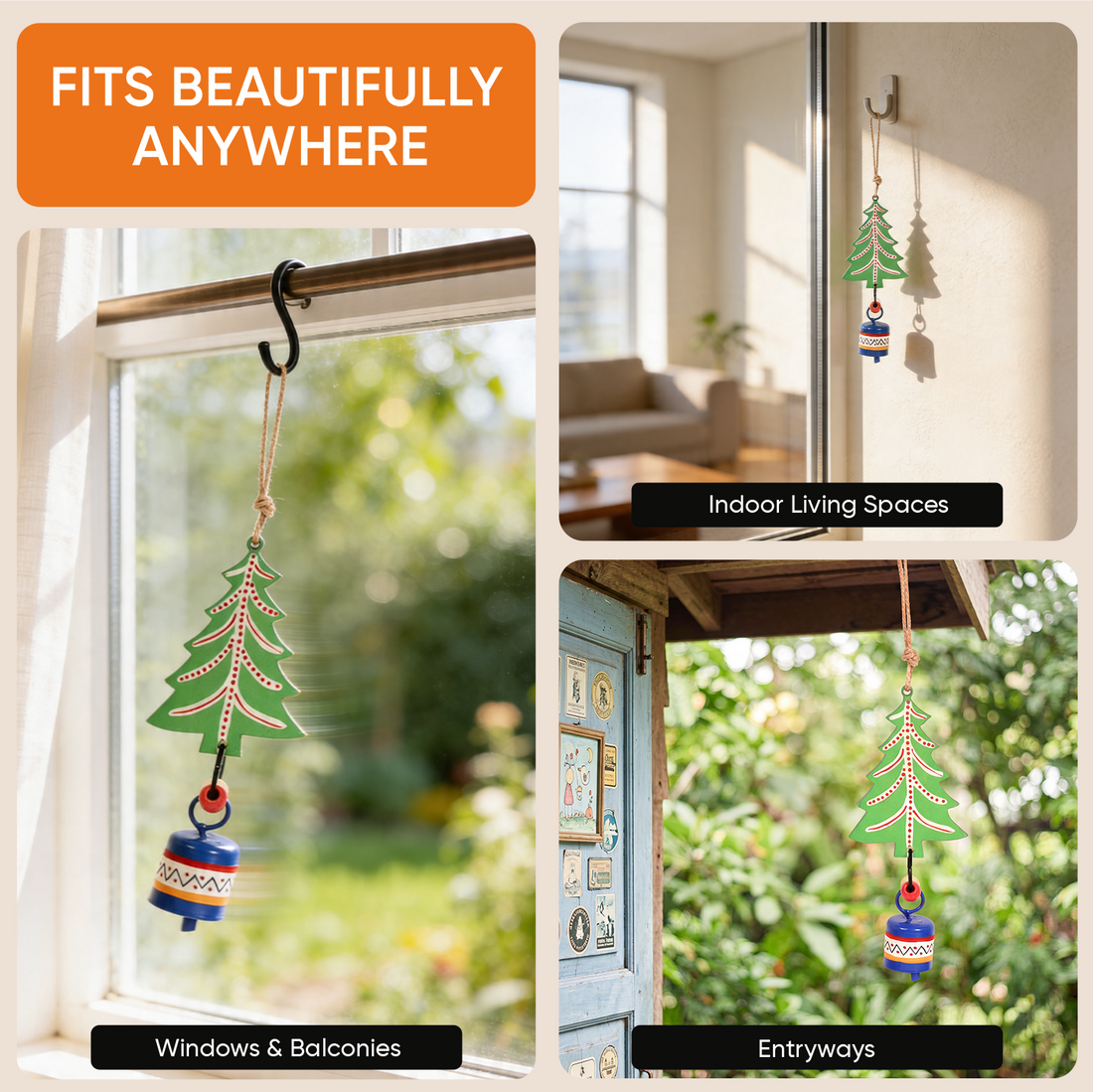 Aakriti Art Creations Green Tree Wind Chimes for Home