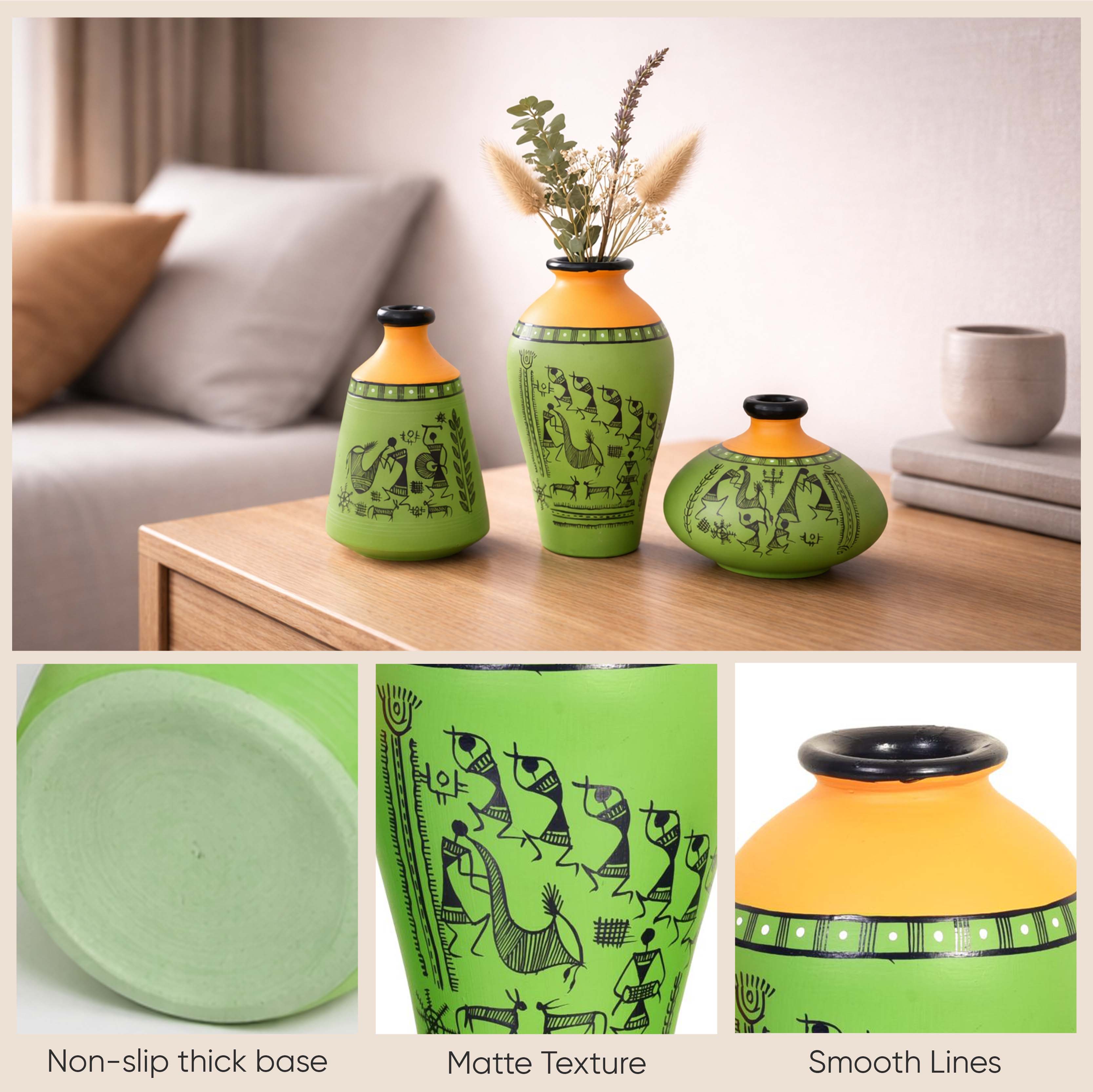 Savana Terracotta Vases Set of 3